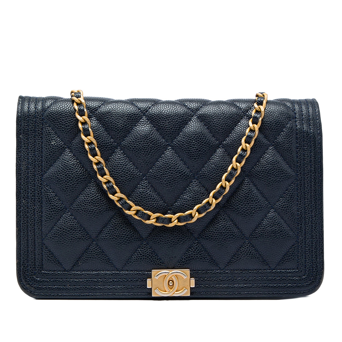 Chanel Quilted Caviar Boy Wallet on Chain