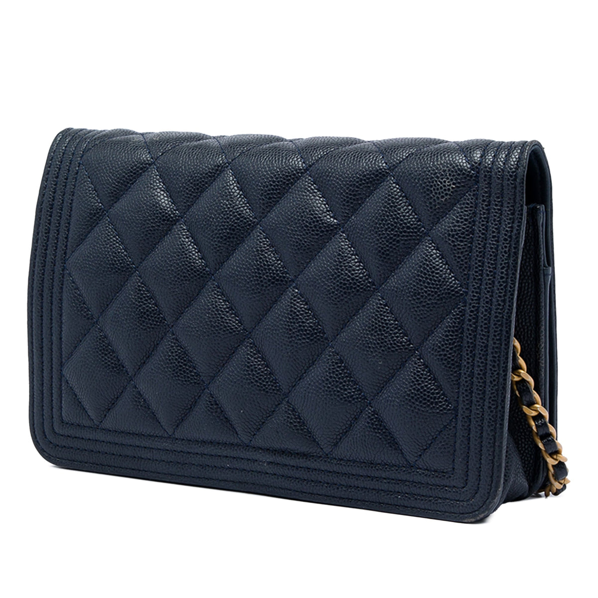 Chanel Quilted Caviar Boy Wallet on Chain