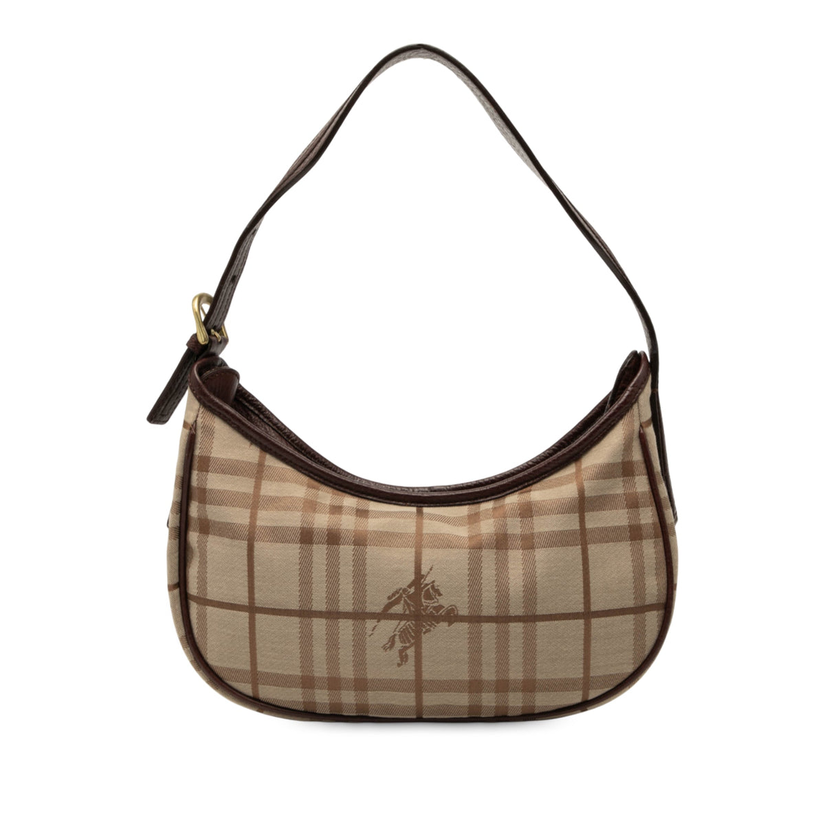 Burberry Haymarket Check Canvas Shoulder Bag — Brown
