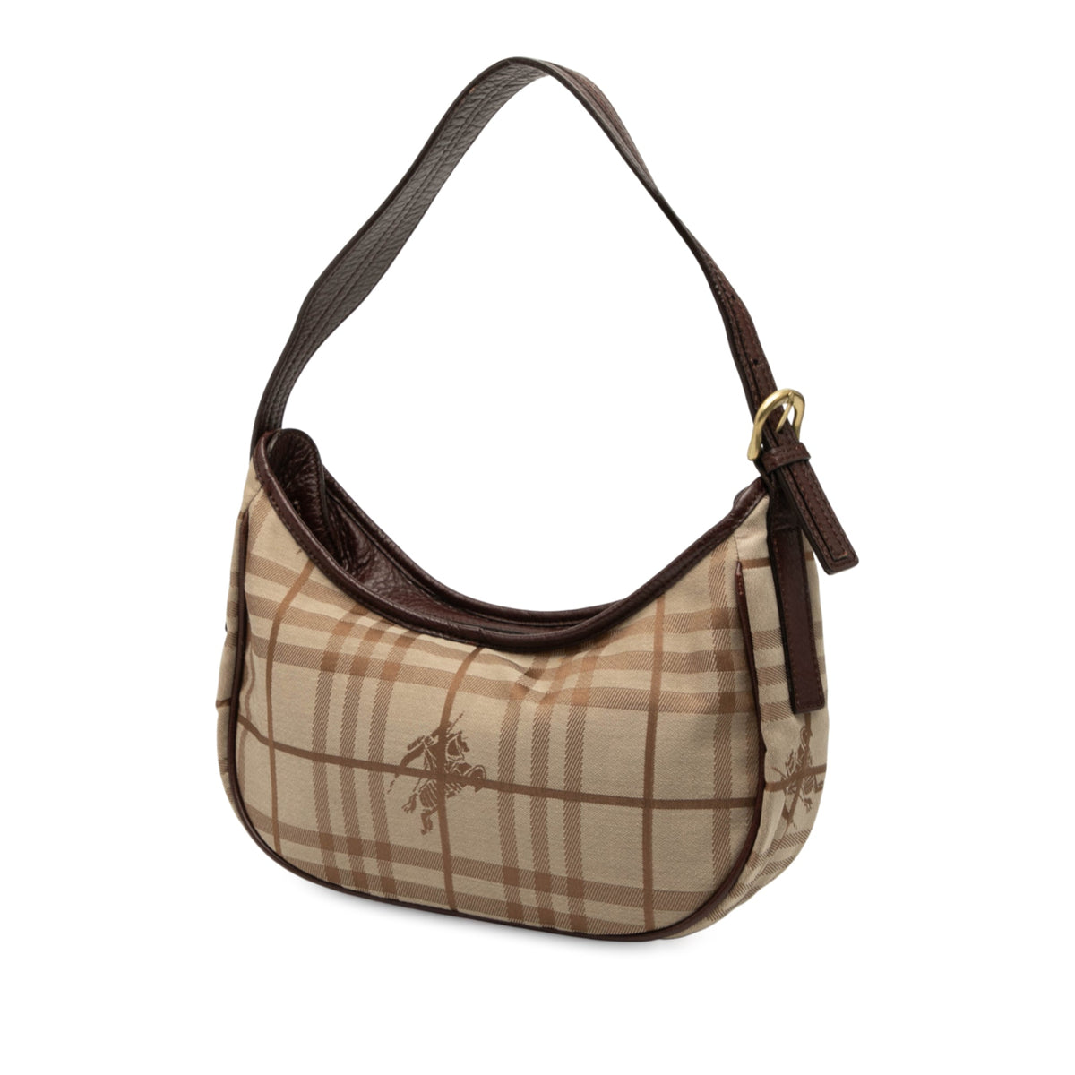 Burberry Haymarket Check Canvas Shoulder Bag — Brown