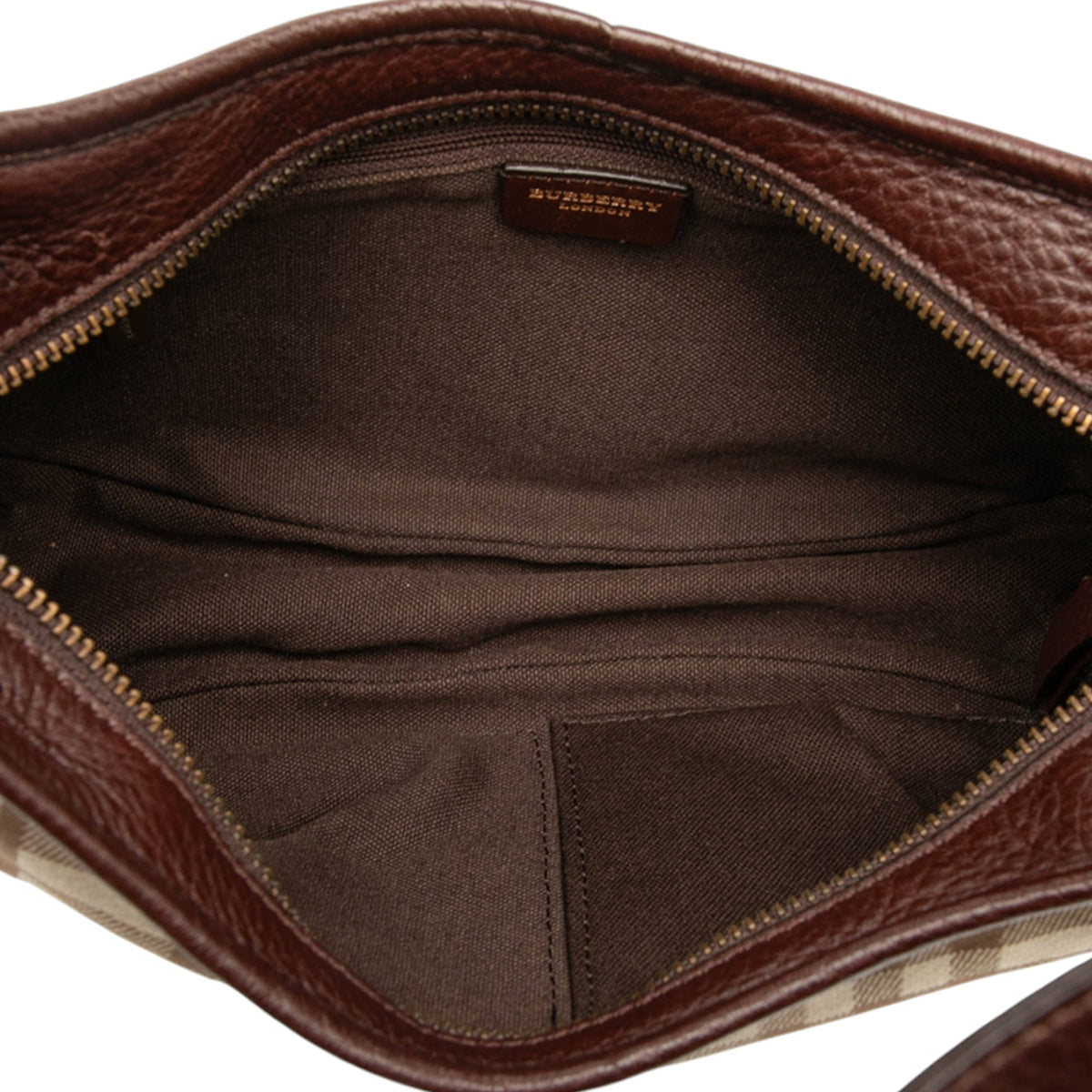 Burberry Haymarket Check Canvas Shoulder Bag — Brown