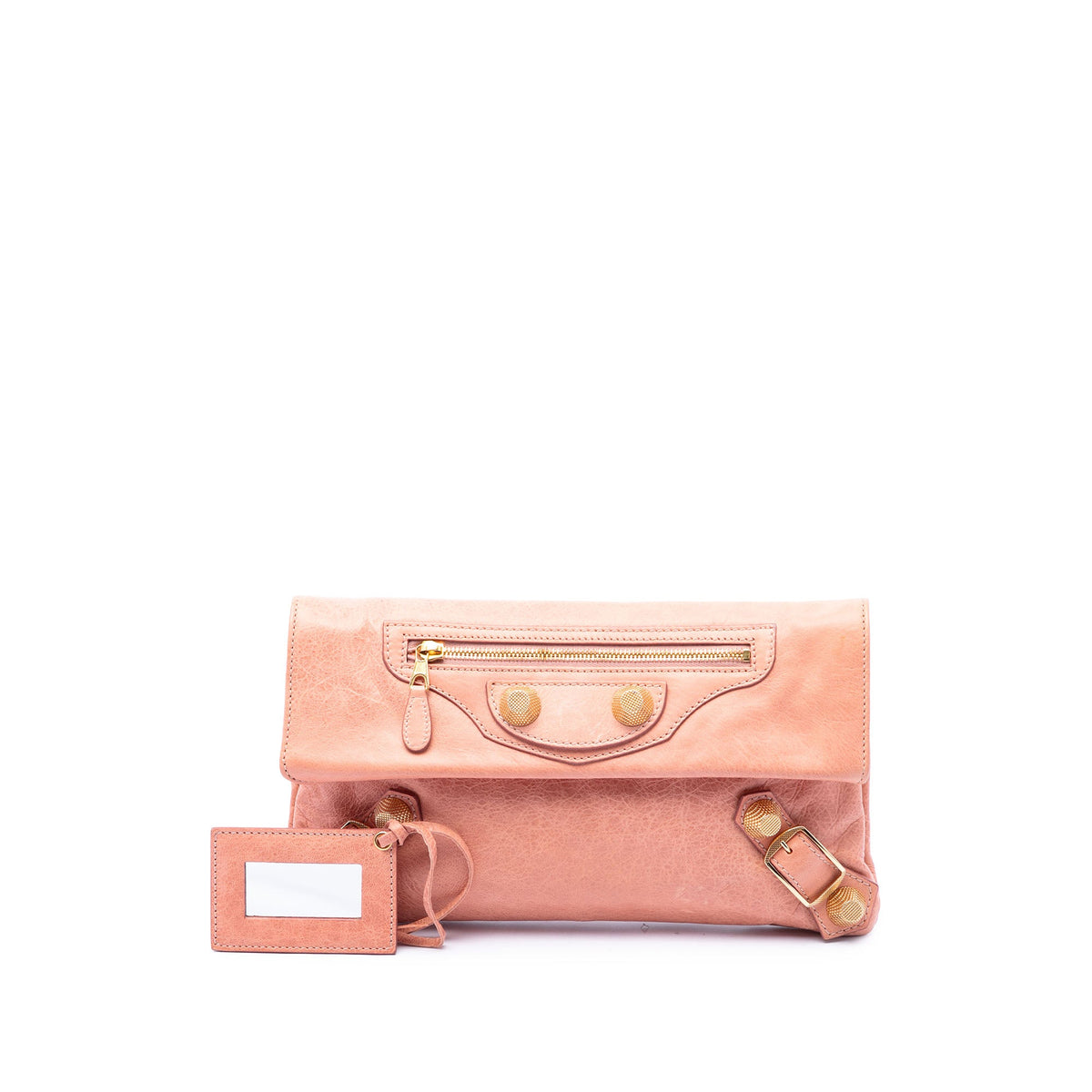 Balenciaga Lambskin Motocross Giant 21 Envelope Clutch — Pink