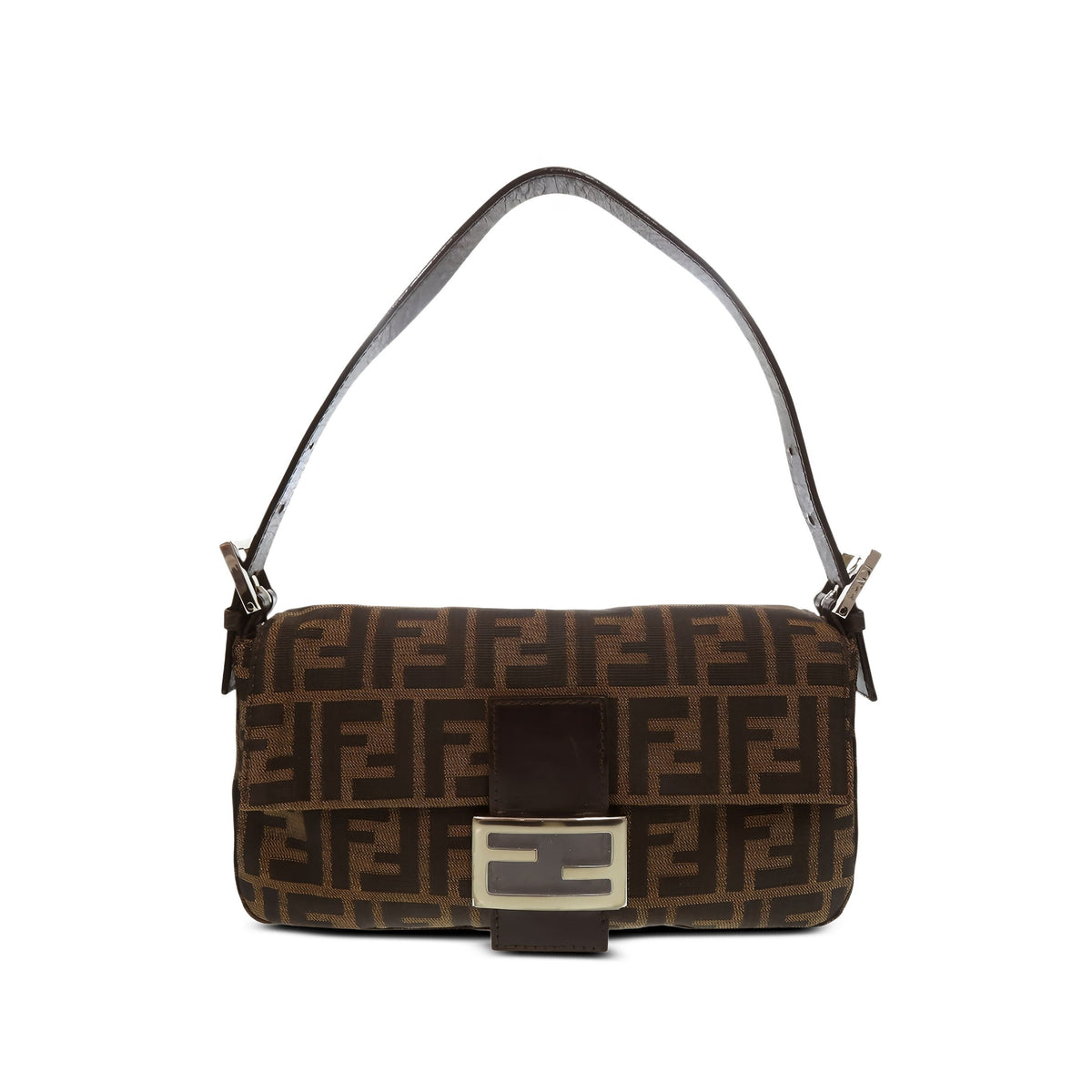 Fendi Zucca Canvas Baguette — Brown