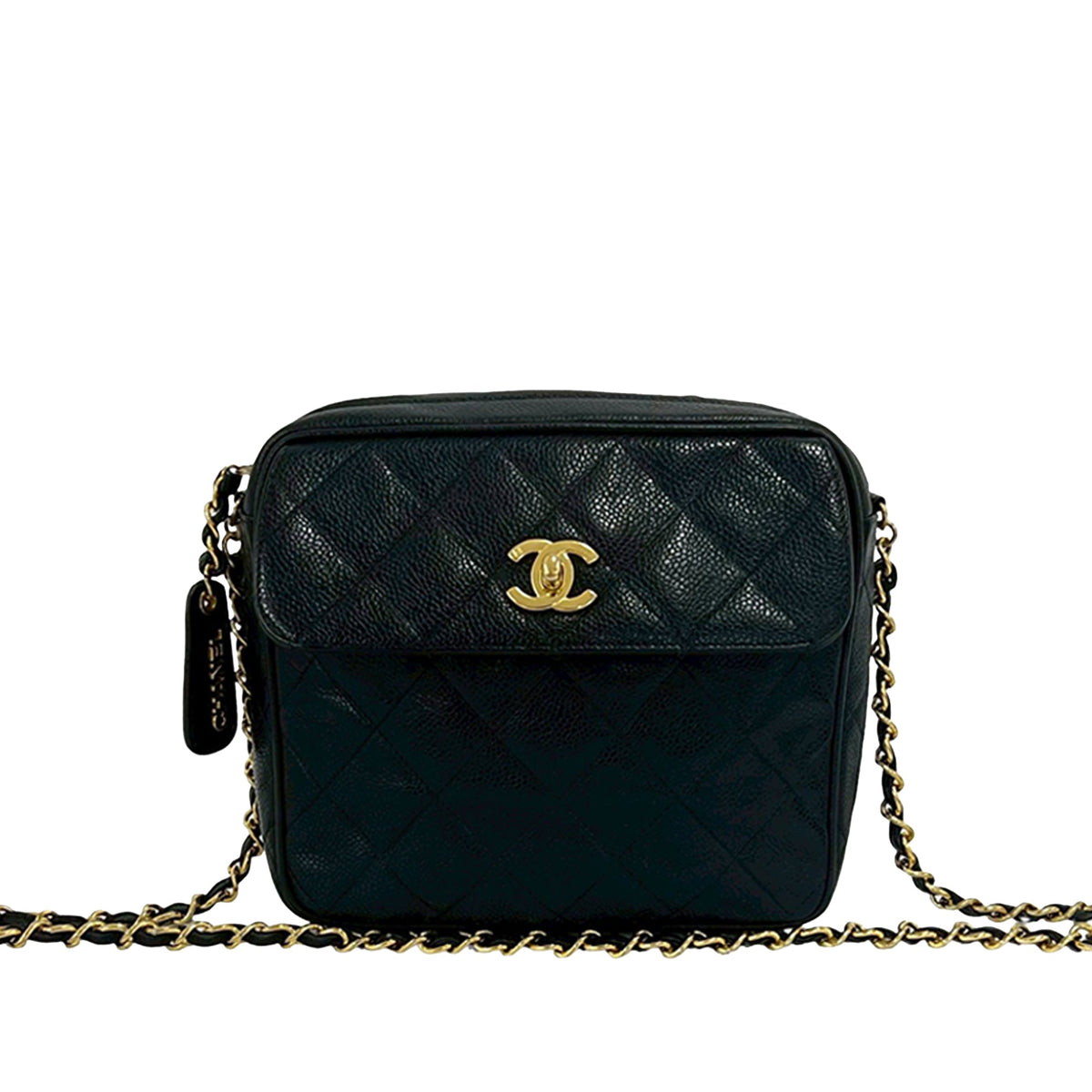 Chanel CC Quilted Caviar Front Pocket Camera Bag