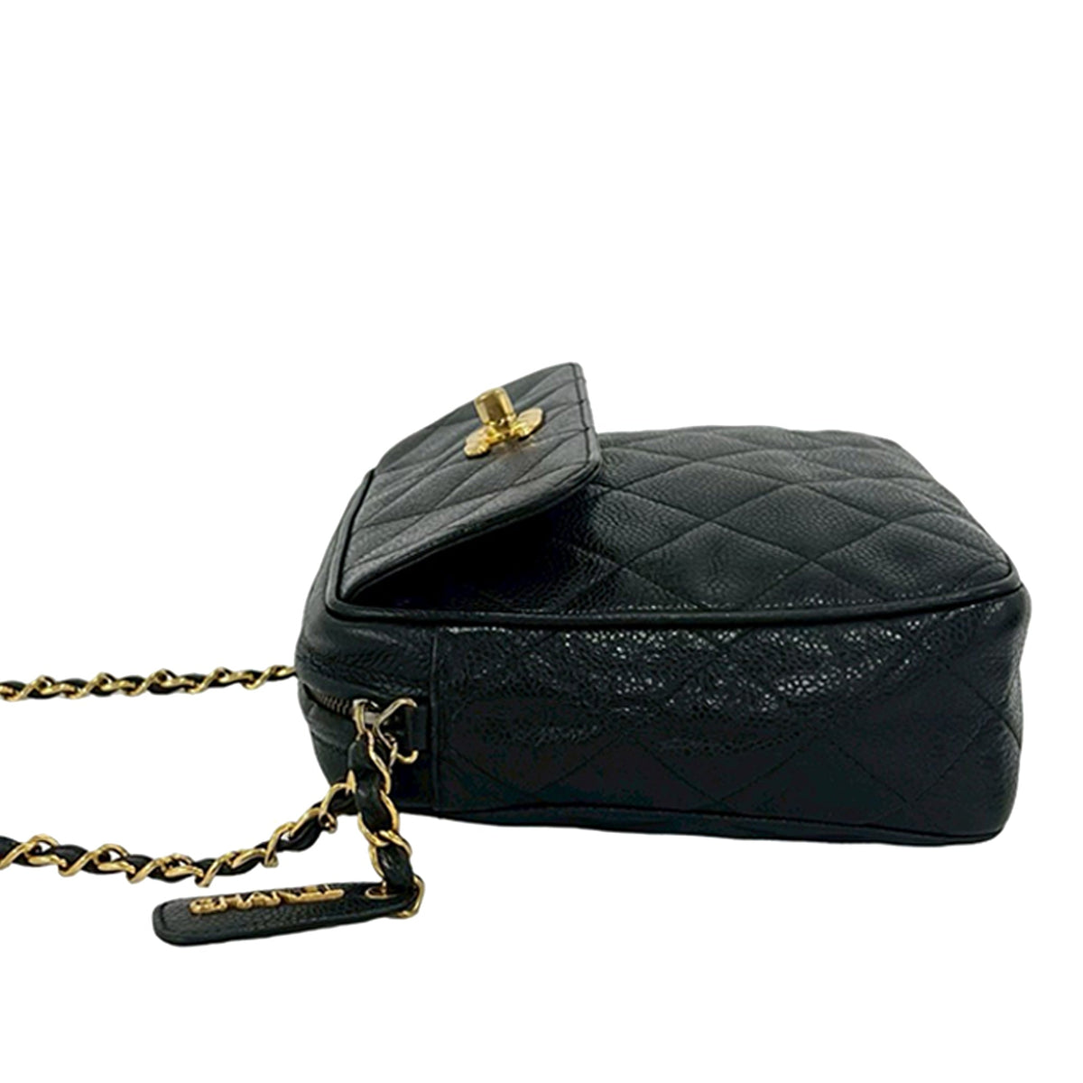 Chanel CC Quilted Caviar Front Pocket Camera Bag