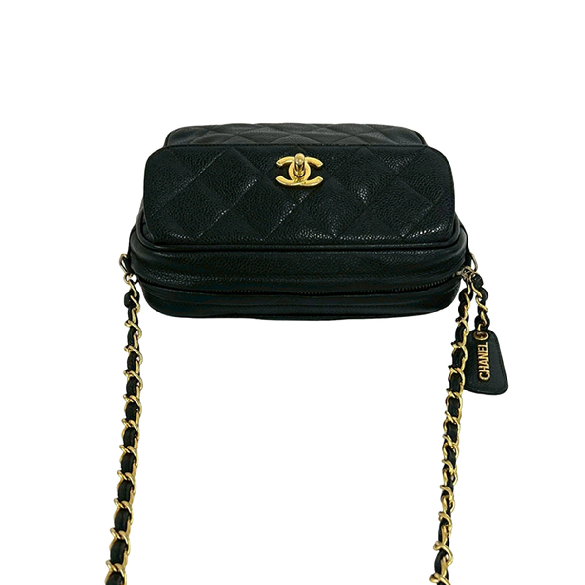 Chanel CC Quilted Caviar Front Pocket Camera Bag