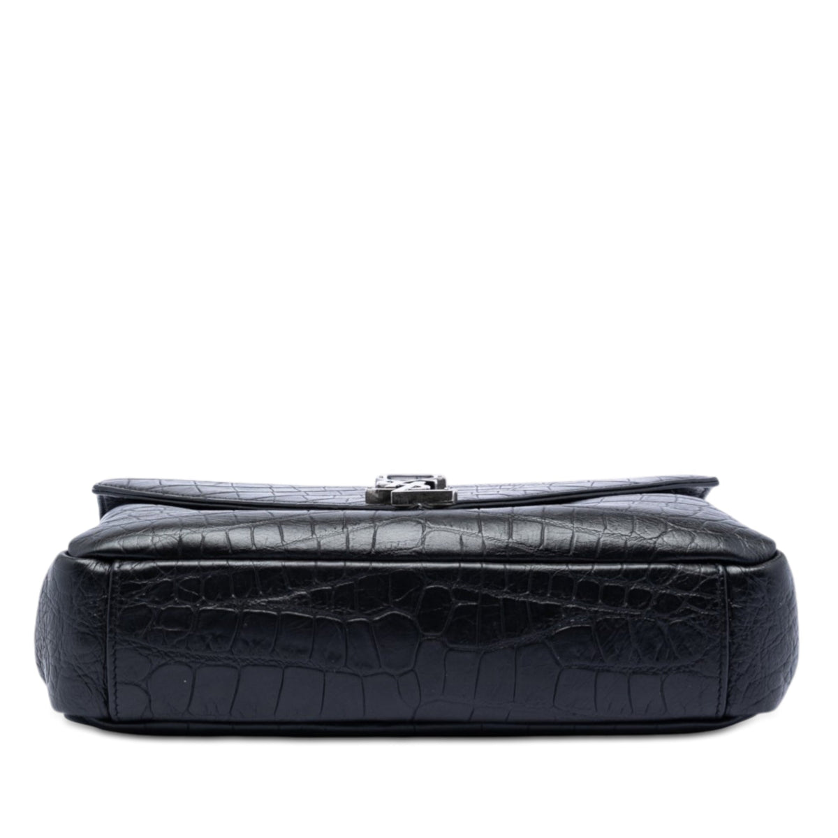 Medium Croc Embossed Leather College Satchel