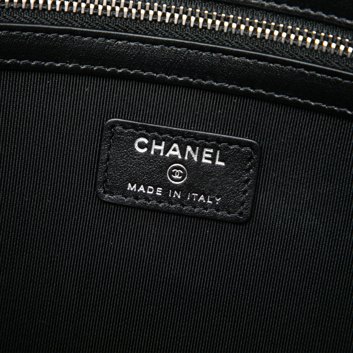 Chanel Large Wool Felt Deauville O Case Clutch — Black
