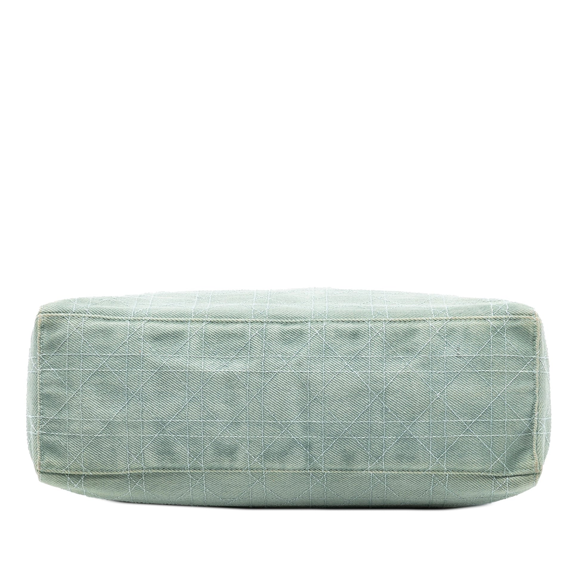 Dior Large Denim Cannage Acrylic Handles Lady Dior