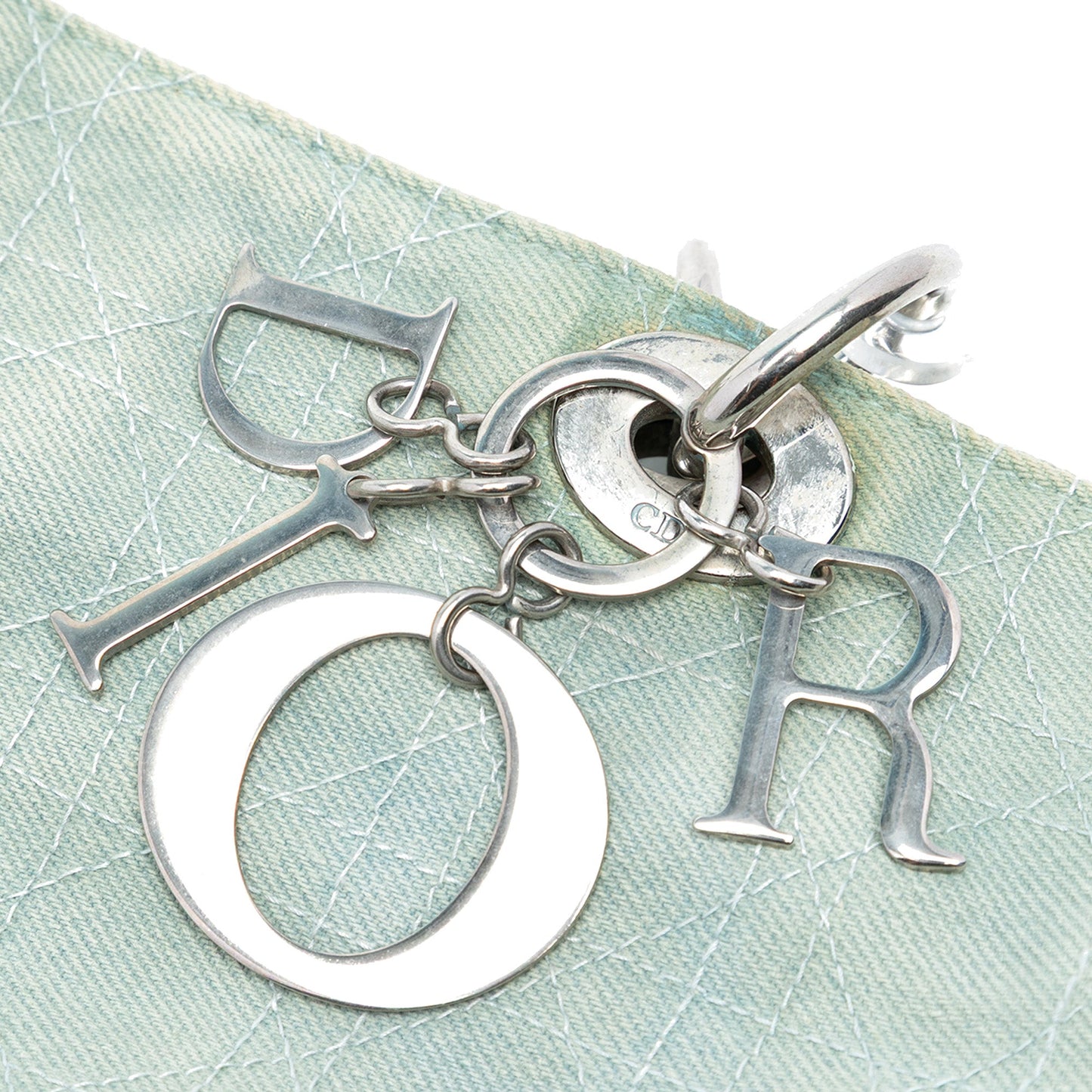 Dior Large Denim Cannage Acrylic Handles Lady Dior