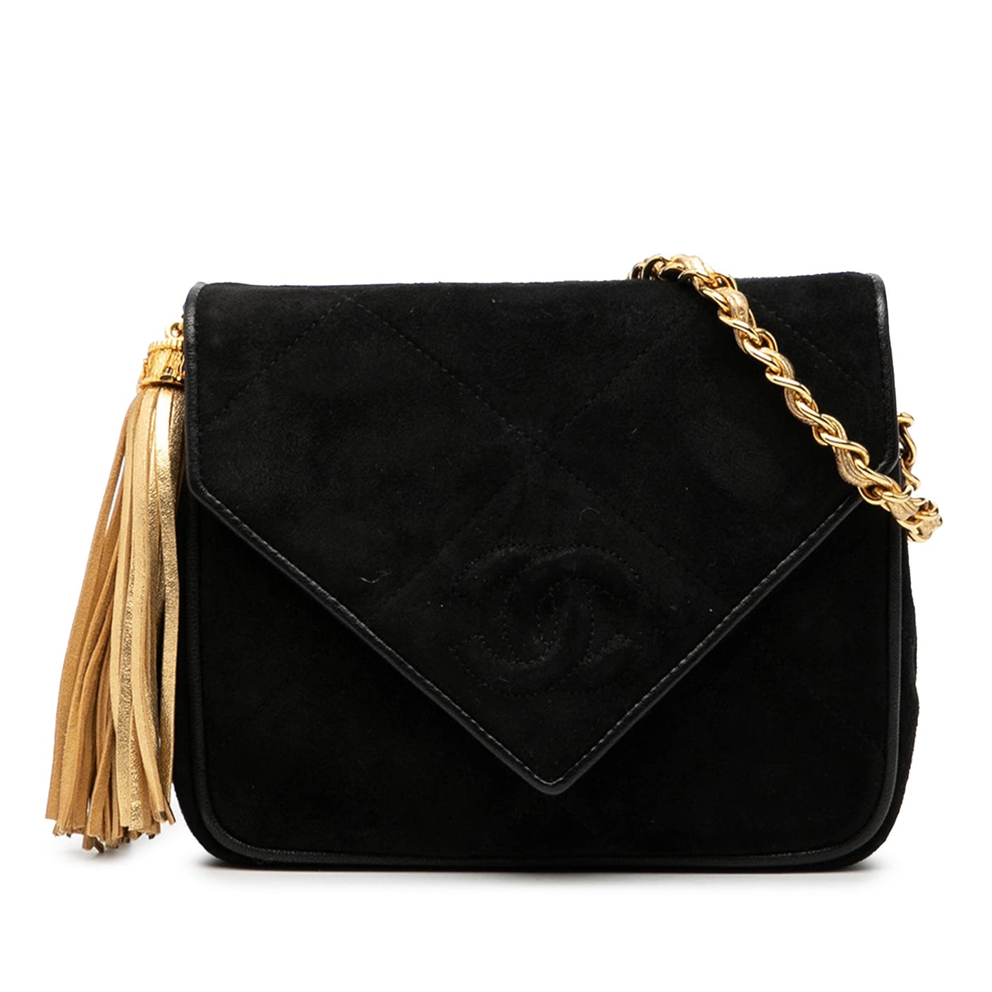 Chanel CC Suede Tassel Crossbody