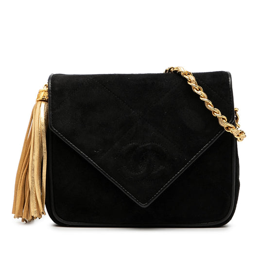 Chanel CC Suede Tassel Crossbody