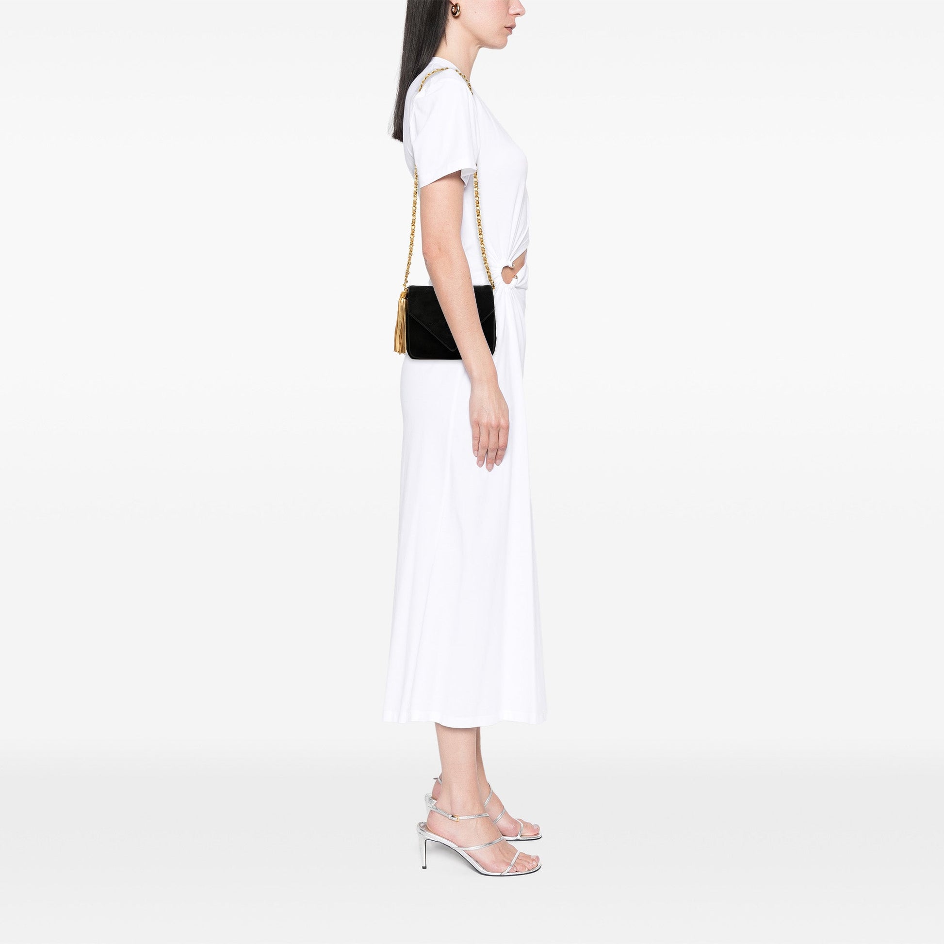 Chanel CC Suede Tassel Crossbody