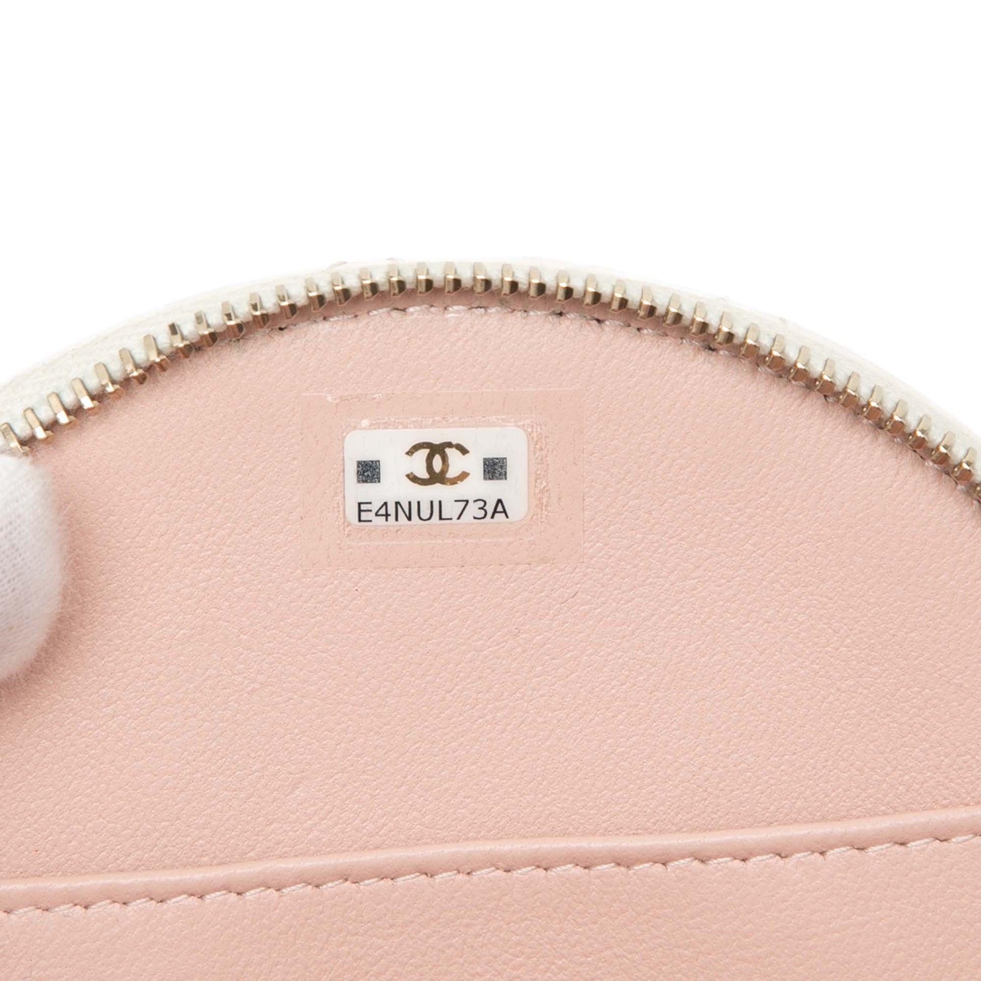 Chanel Quilted Lambskin Handle With Care Round Vanity Case with Chain