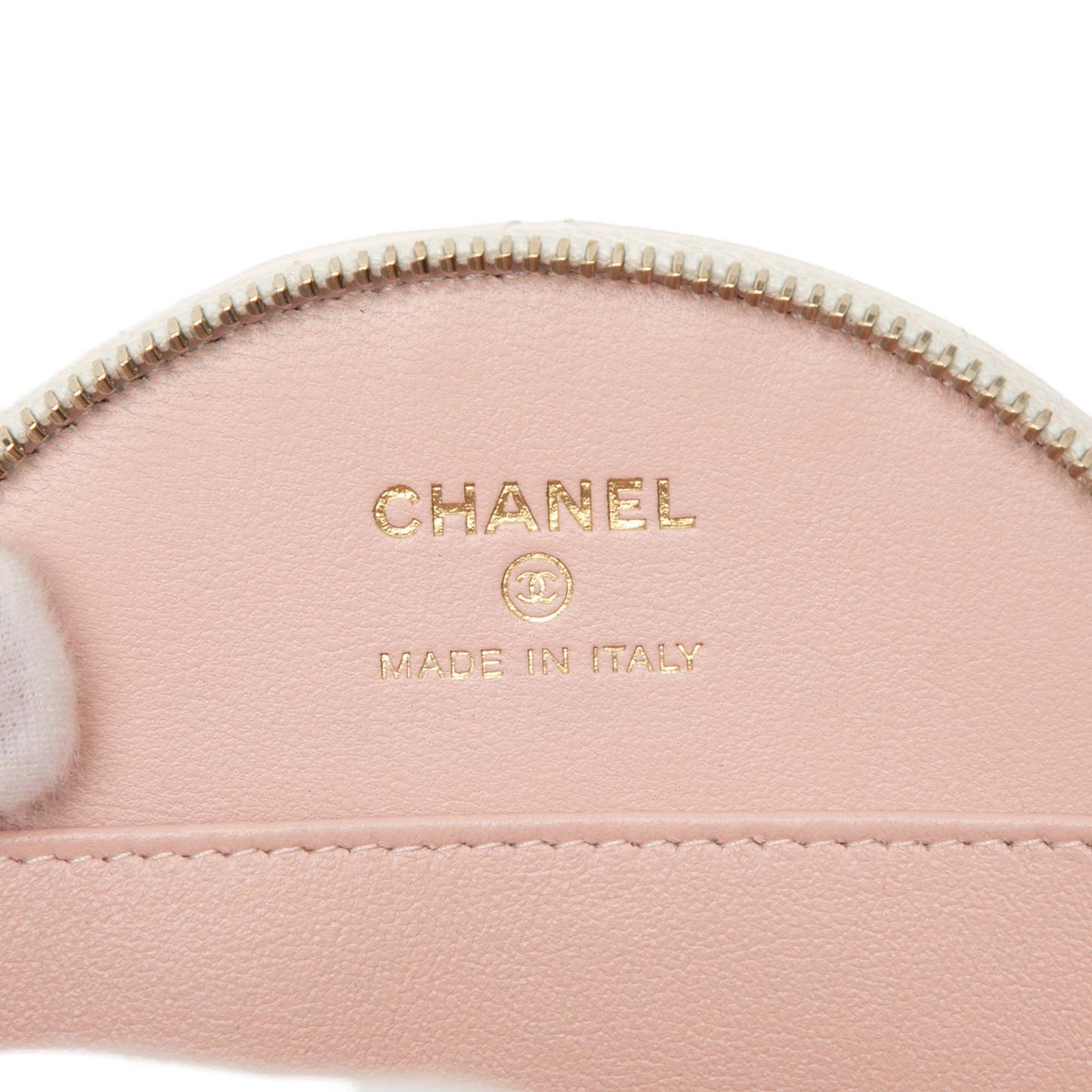Chanel Quilted Lambskin Handle With Care Round Vanity Case with Chain