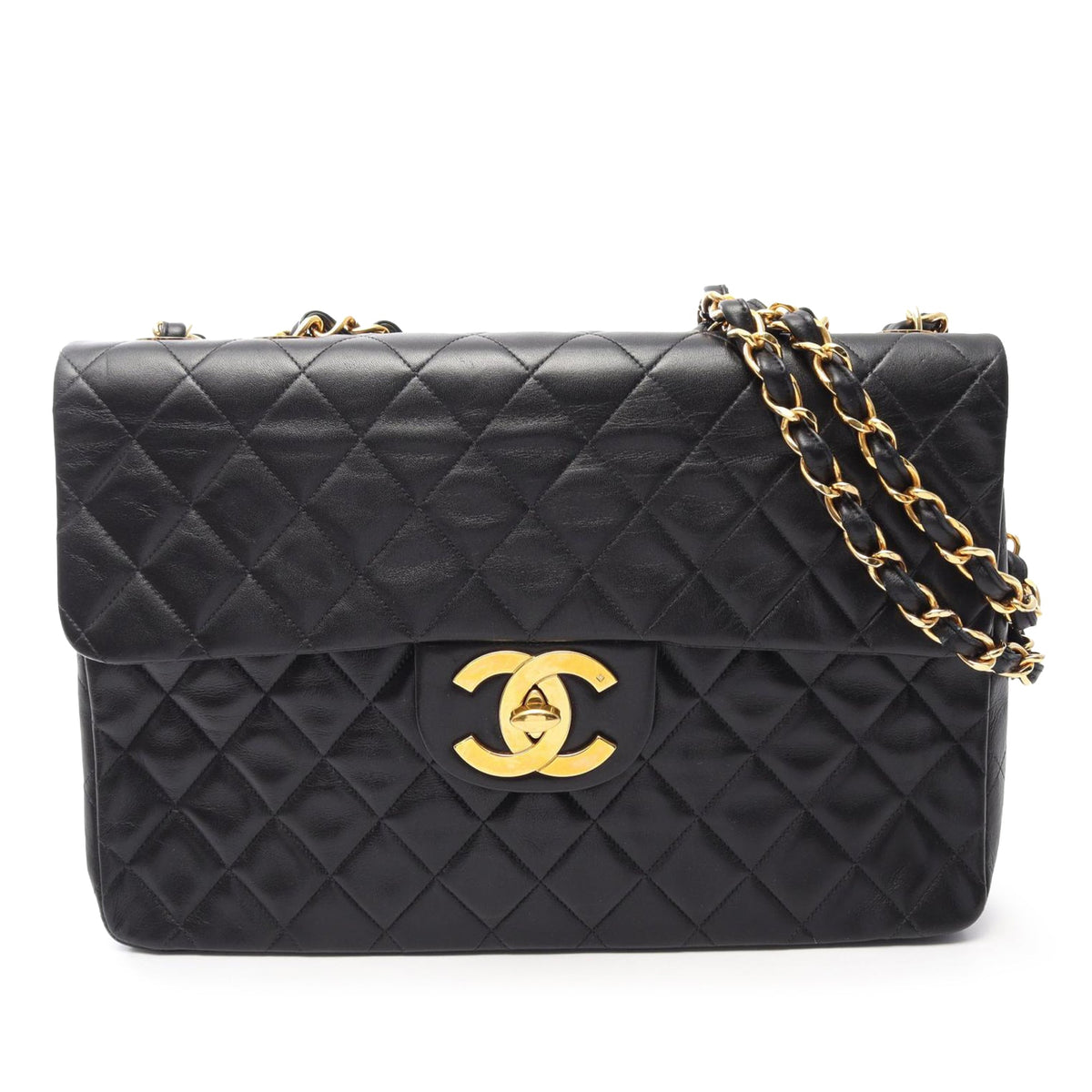 Chanel Maxi XL Classic Lambskin Single Flap — Black