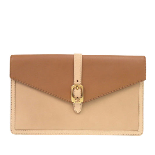 Fendi Bicolor Leather Chameleon Bustina Envelope Clutch — Beige