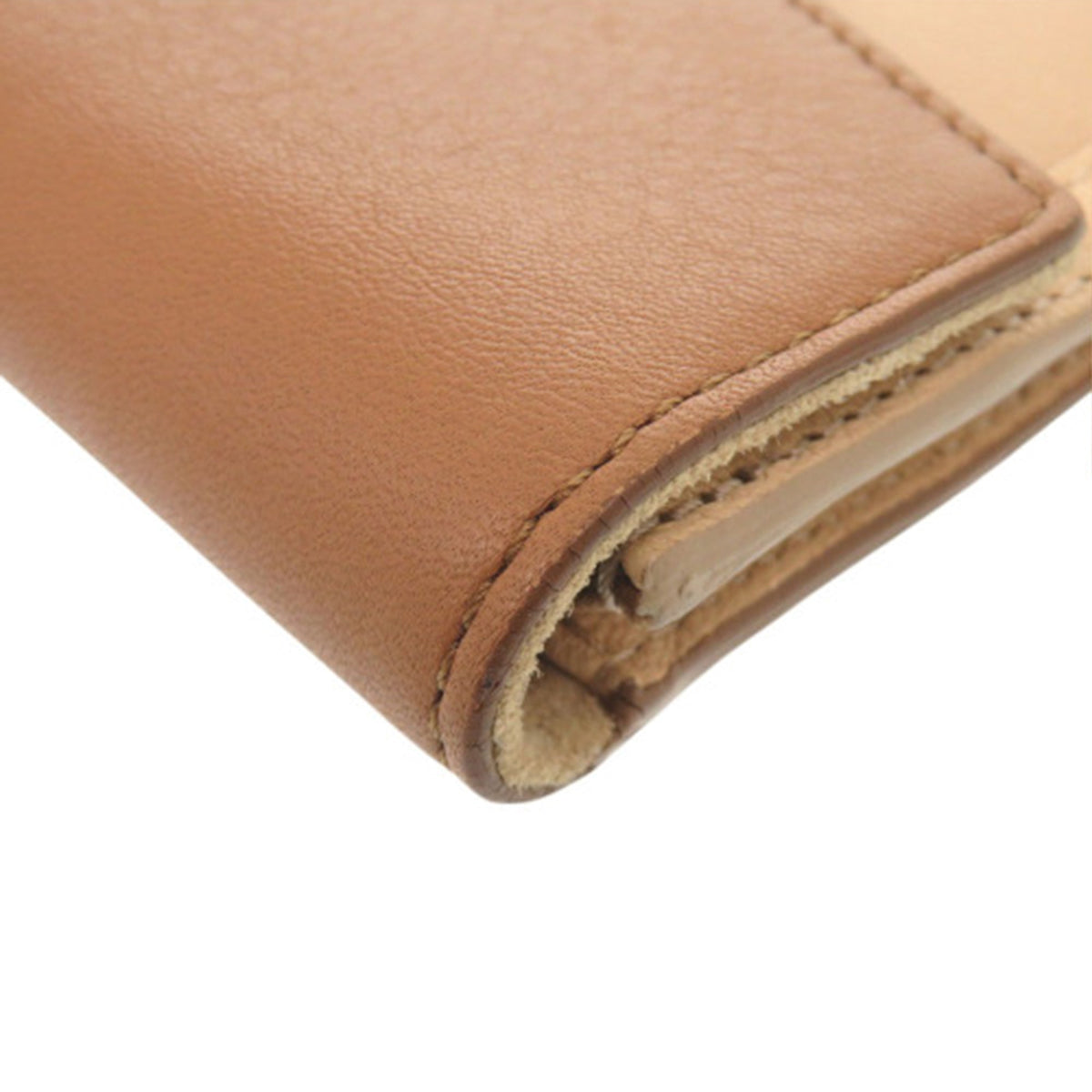 Fendi Bicolor Leather Chameleon Bustina Envelope Clutch — Beige