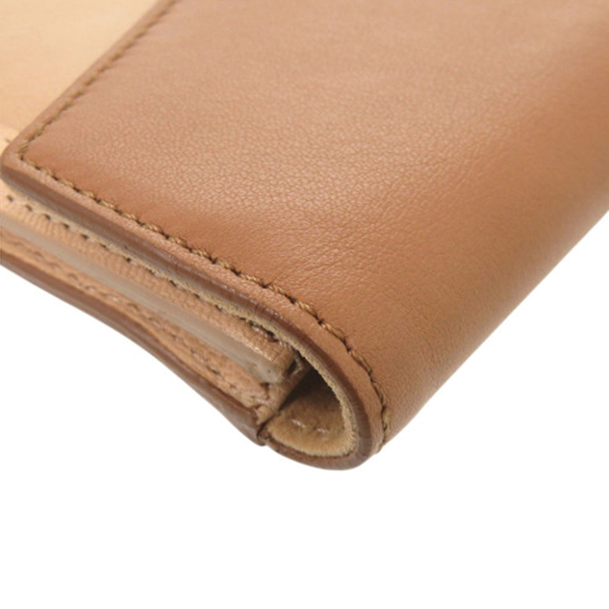 Fendi Bicolor Leather Chameleon Bustina Envelope Clutch — Beige