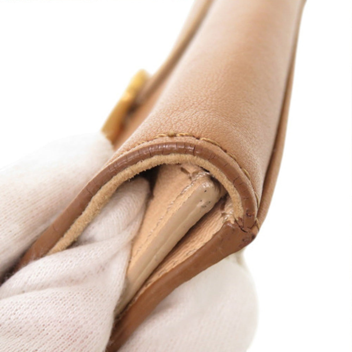 Fendi Bicolor Leather Chameleon Bustina Envelope Clutch — Beige