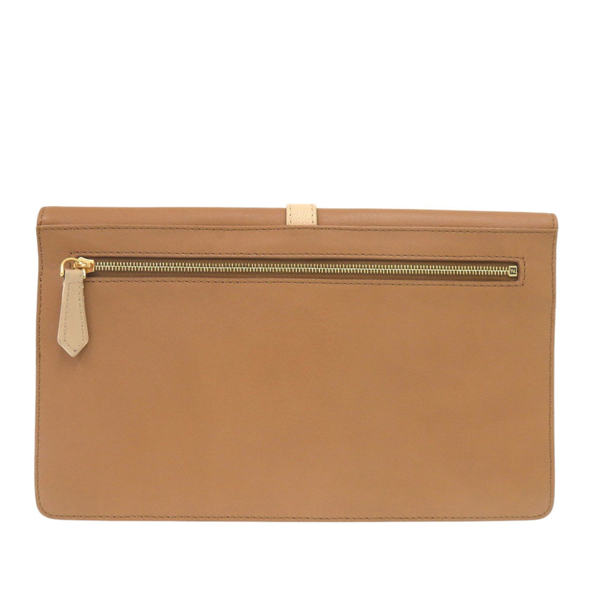 Fendi Bicolor Leather Chameleon Bustina Envelope Clutch — Beige