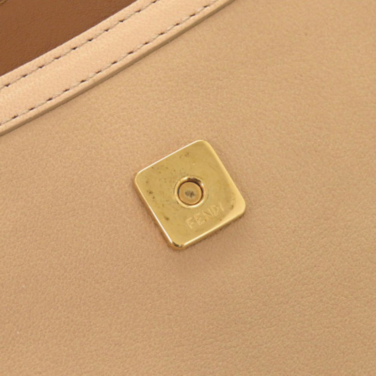 Fendi Bicolor Leather Chameleon Bustina Envelope Clutch — Beige
