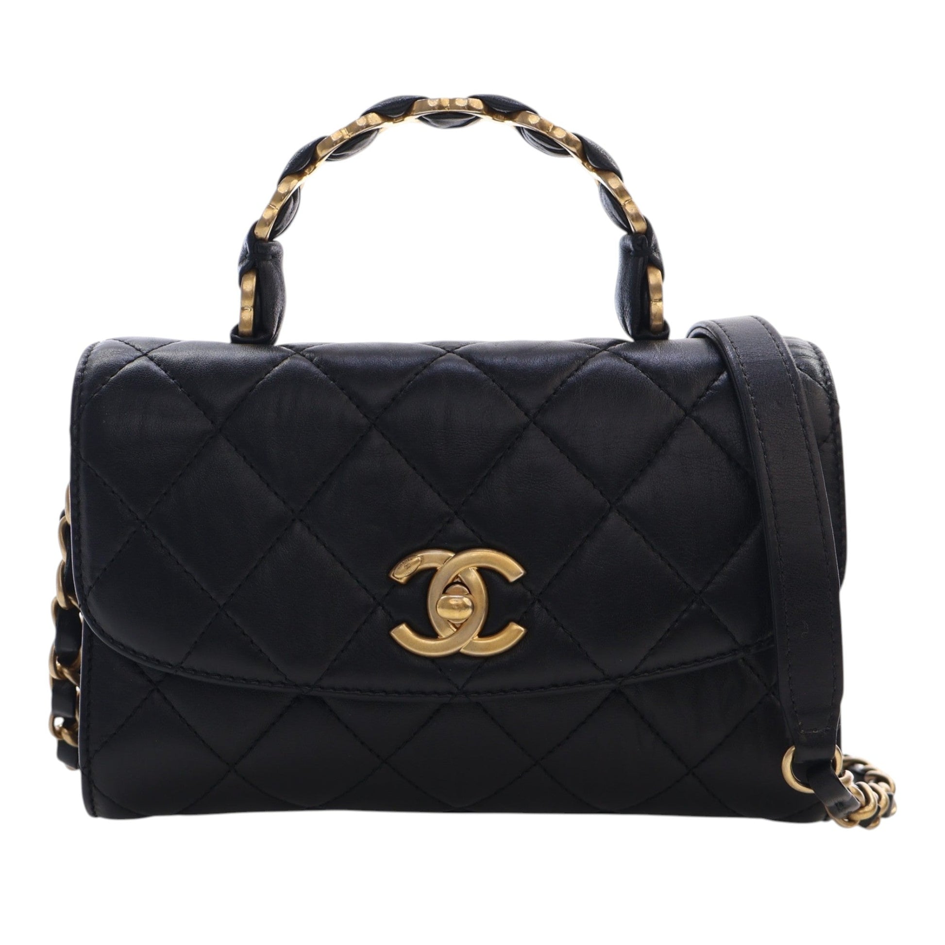 Chanel Mini CC Quilted Lambskin Links Top Handle Flap