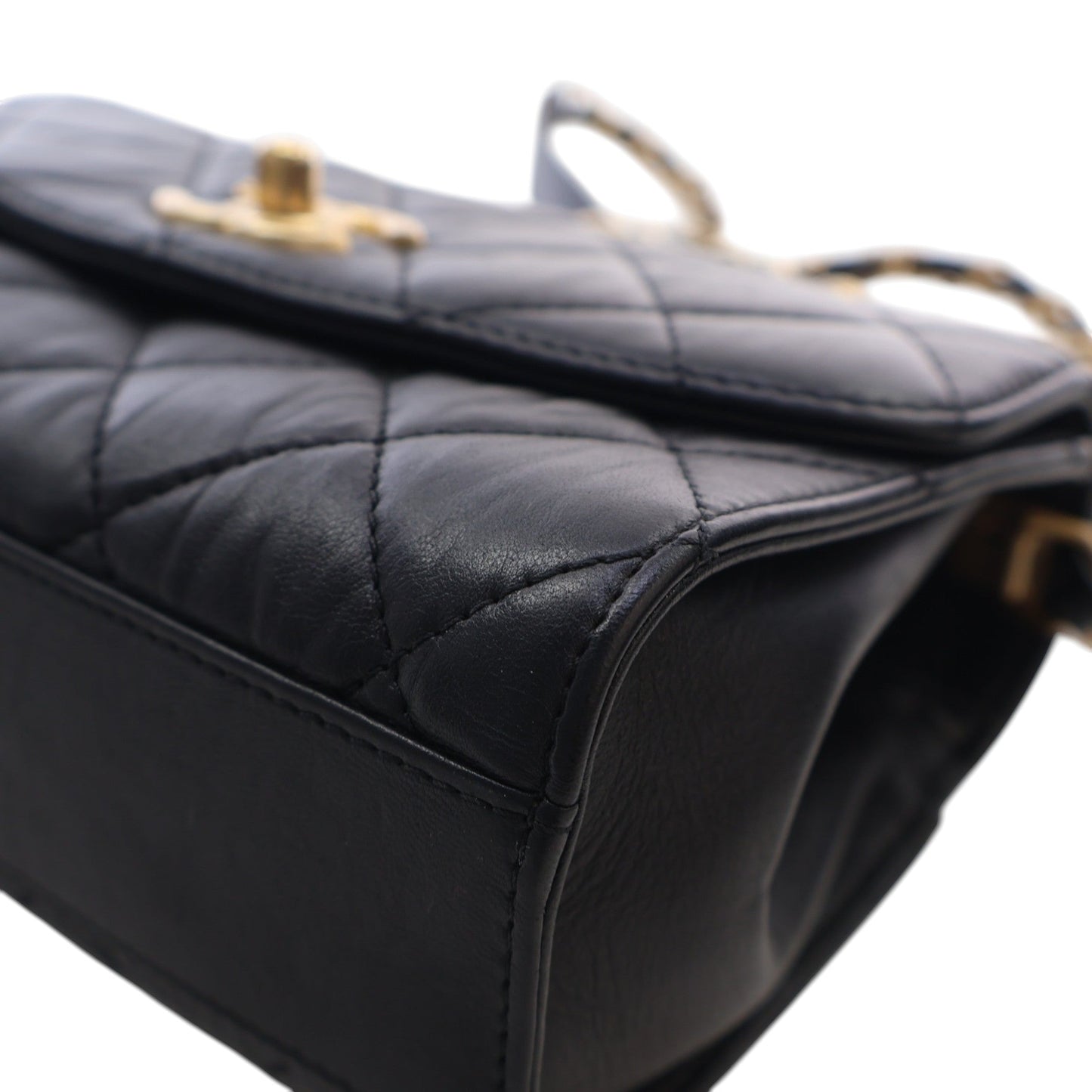 Chanel Mini CC Quilted Lambskin Links Top Handle Flap