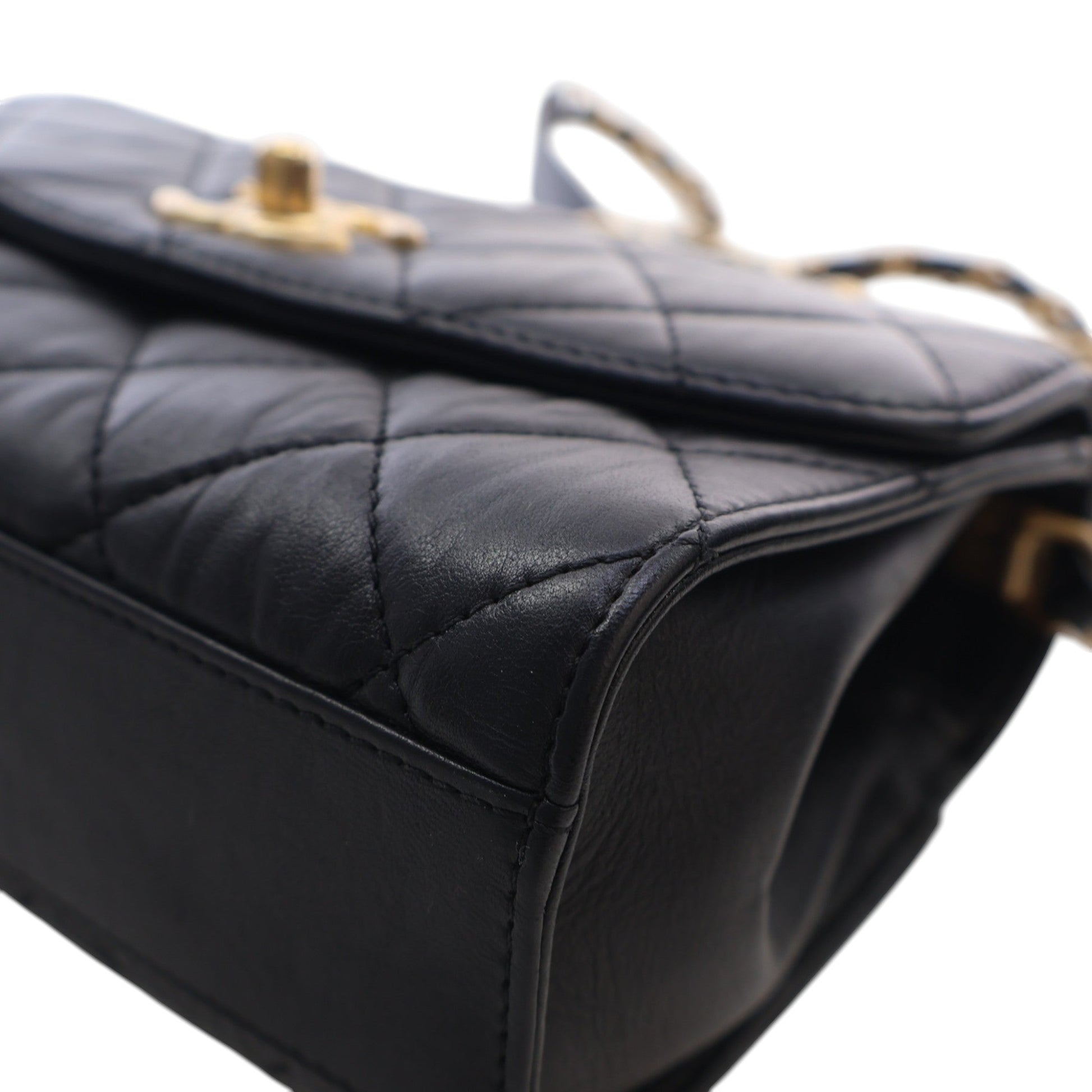 Chanel Mini CC Quilted Lambskin Links Top Handle Flap