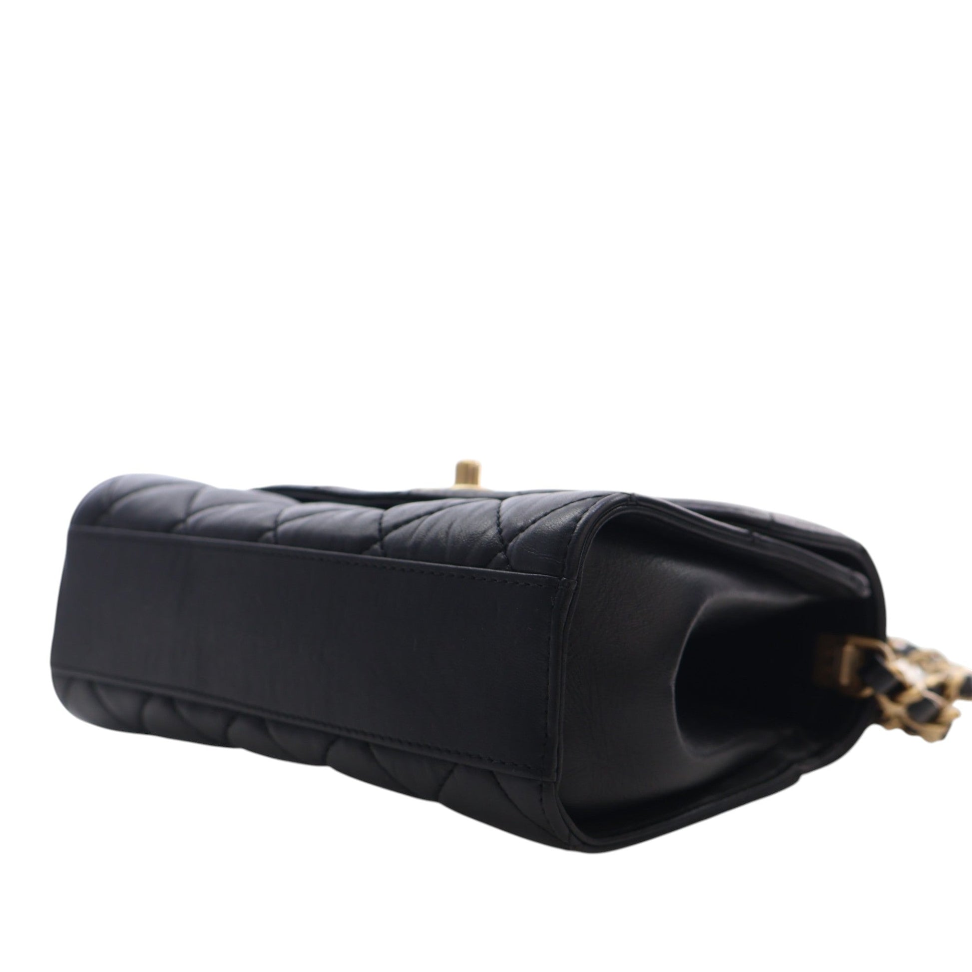 Chanel Mini CC Quilted Lambskin Links Top Handle Flap