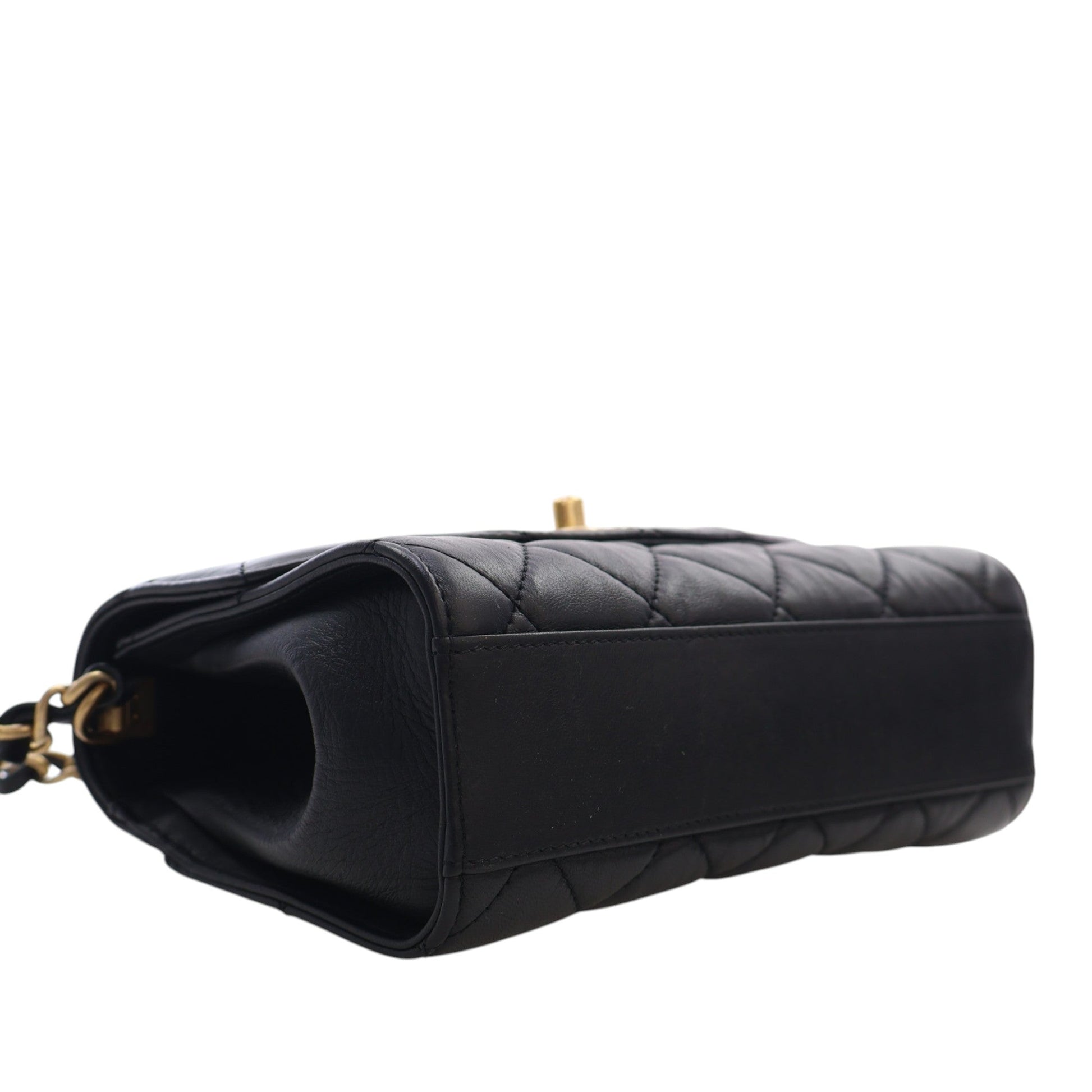 Chanel Mini CC Quilted Lambskin Links Top Handle Flap