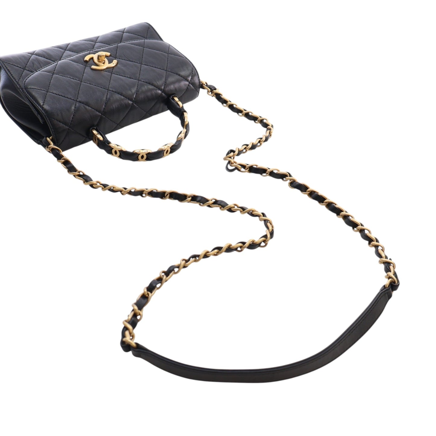 Chanel Mini CC Quilted Lambskin Links Top Handle Flap