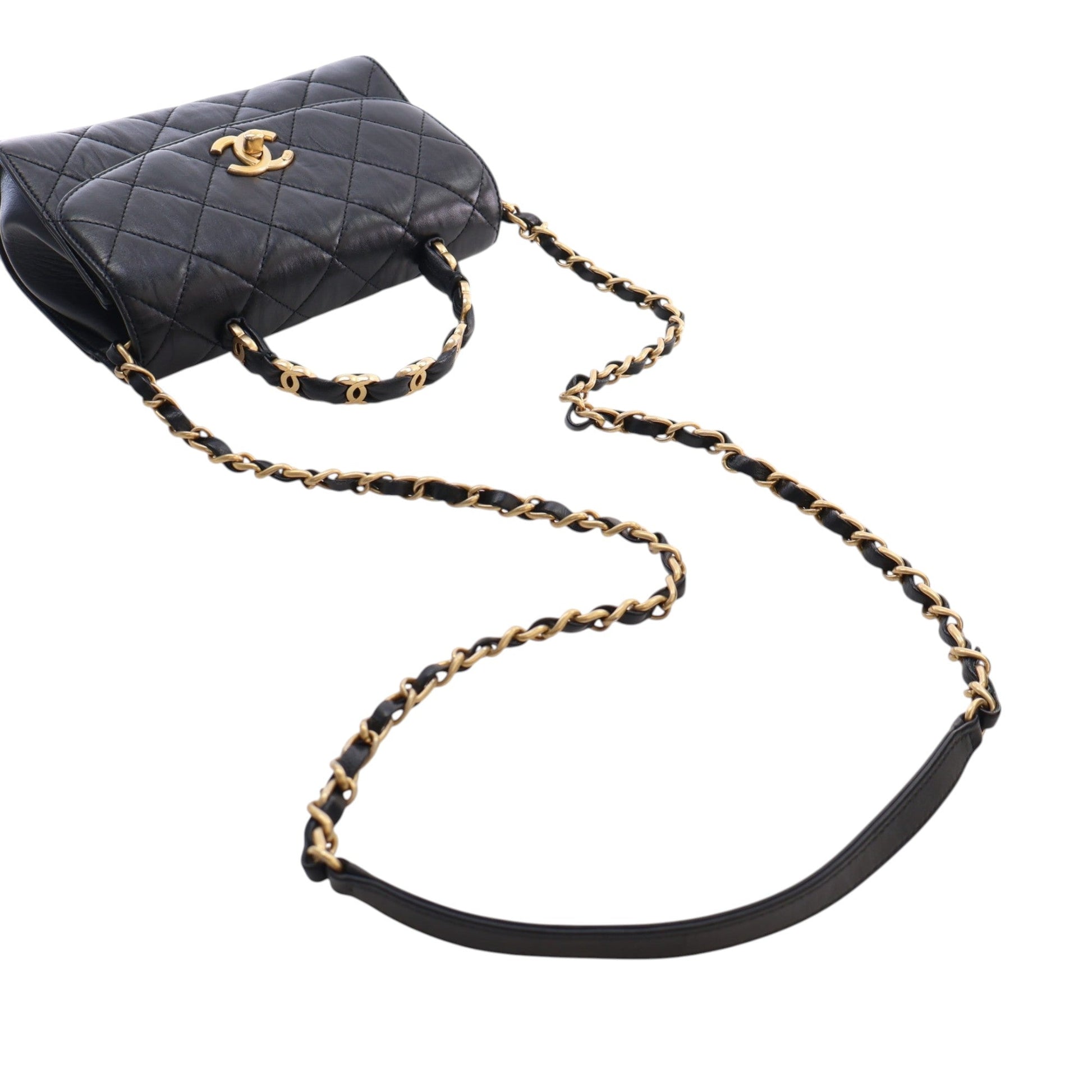 Chanel Mini CC Quilted Lambskin Links Top Handle Flap