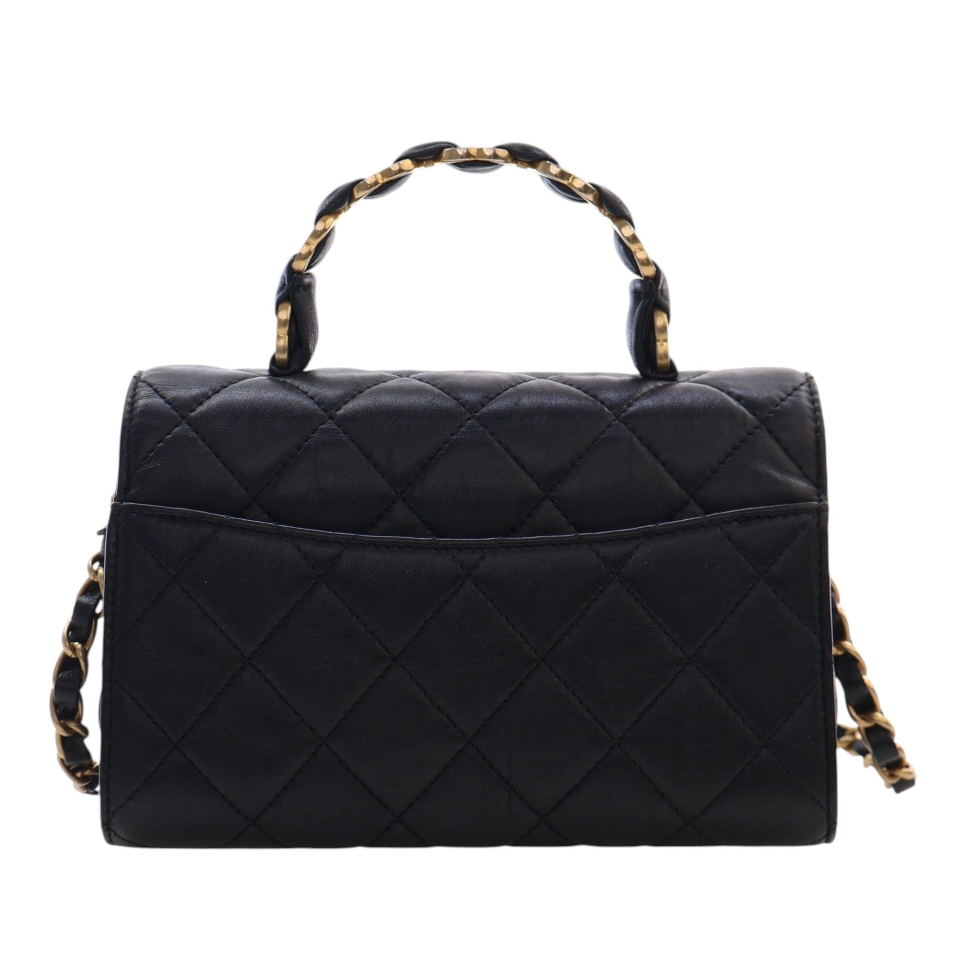 Chanel Mini CC Quilted Lambskin Links Top Handle Flap