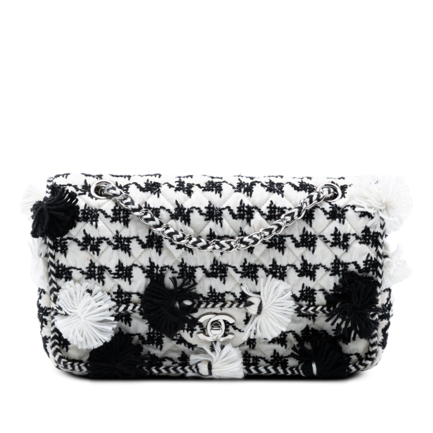Chanel Medium Classic Embroidered Canvas Double Flap