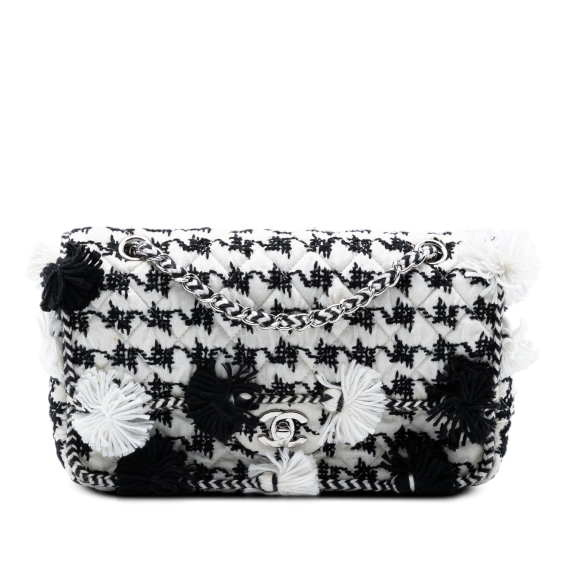 Chanel Medium Classic Embroidered Canvas Double Flap
