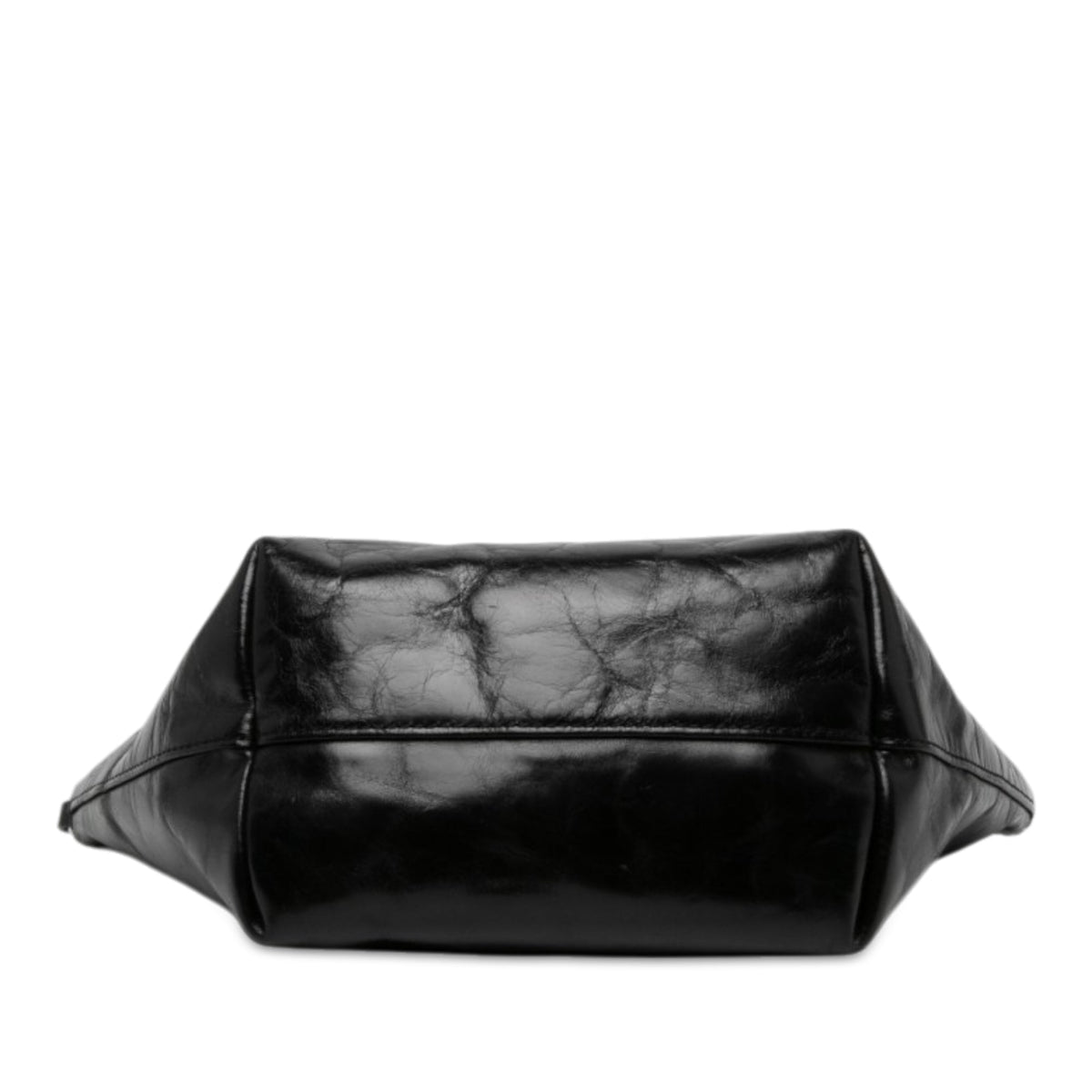 Alexander Wang Crackled Patent Punch Wristlet Zip Pouch — Black