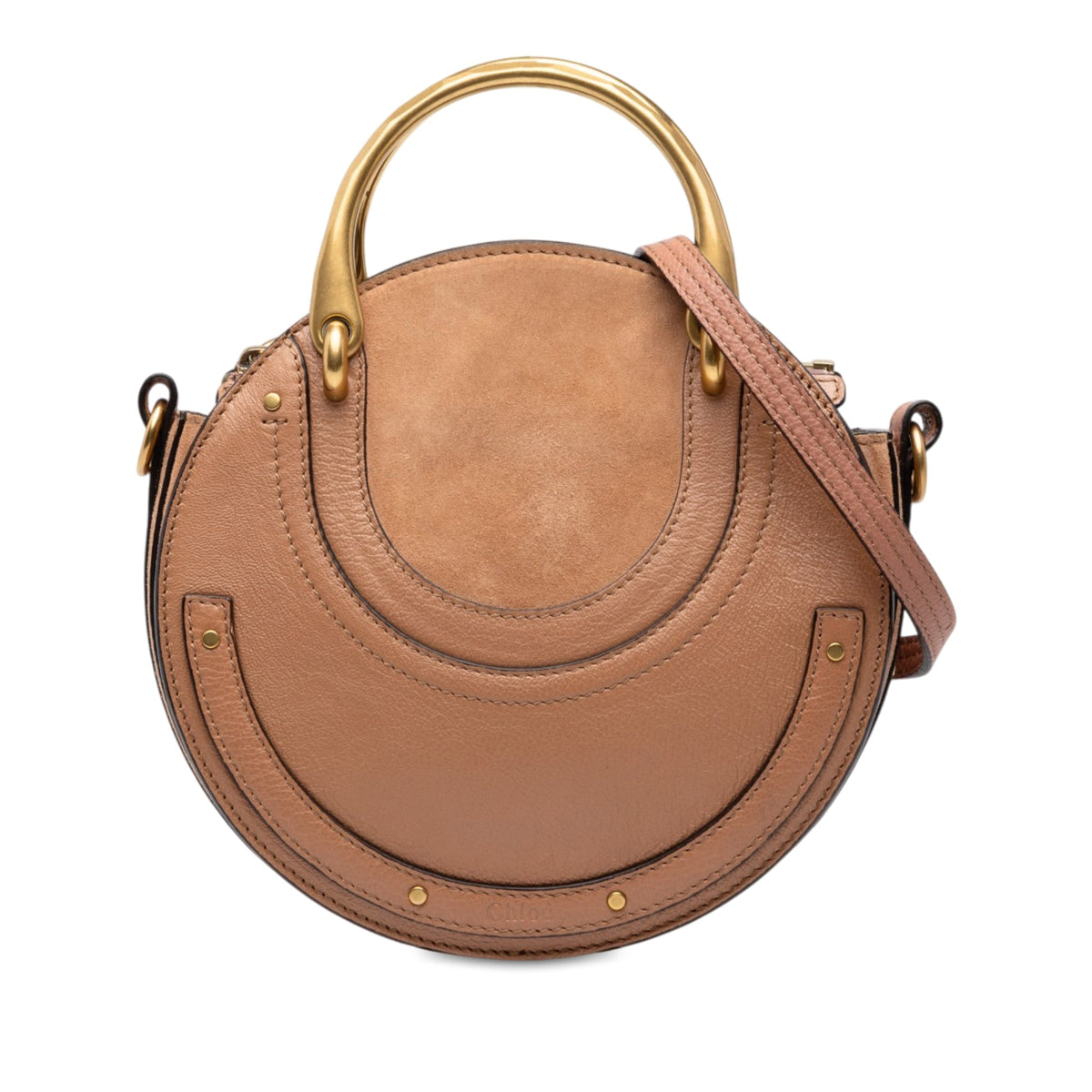 Chloé Small Calfskin and Suede Pixie Satchel — Beige