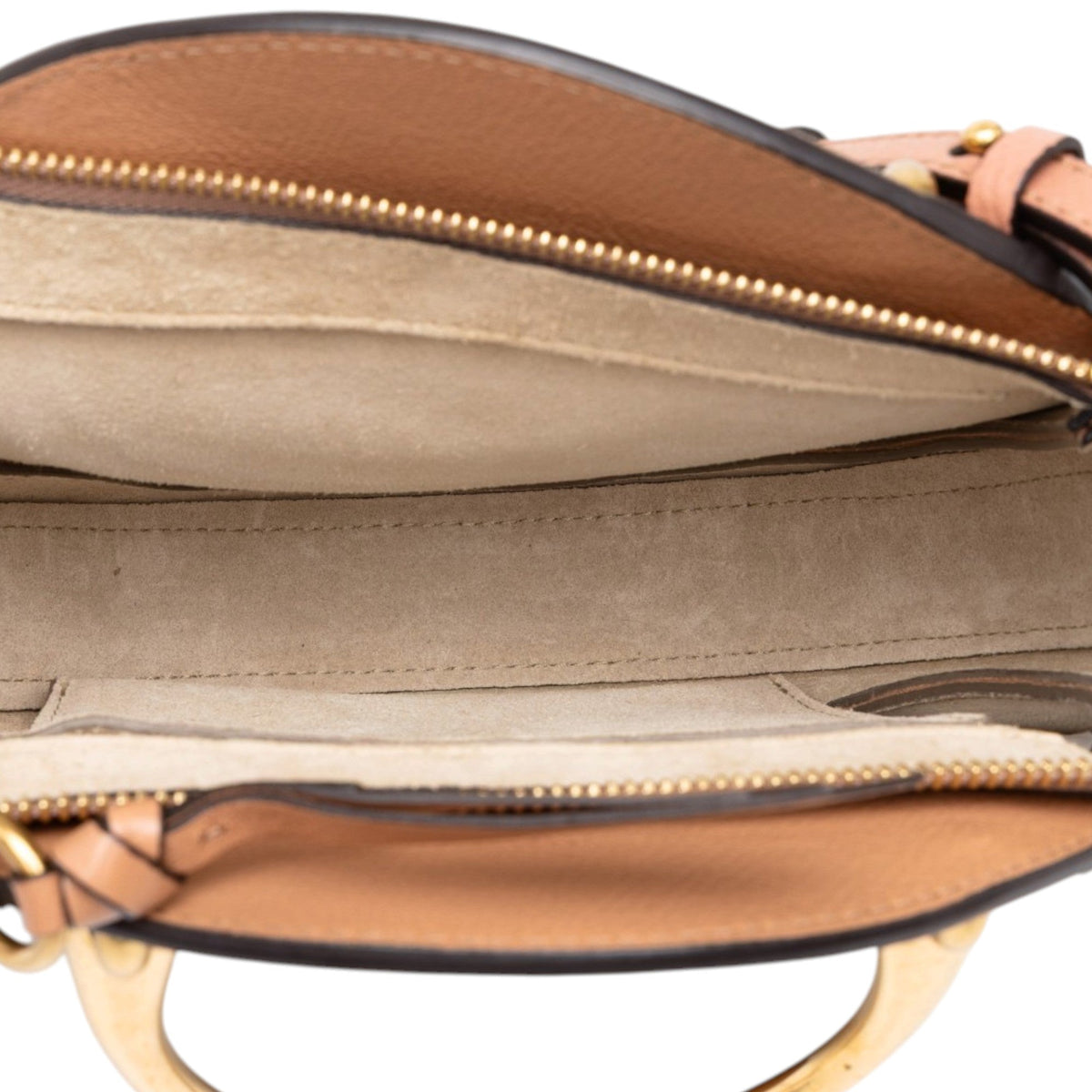 Chloé Small Calfskin and Suede Pixie Satchel — Beige