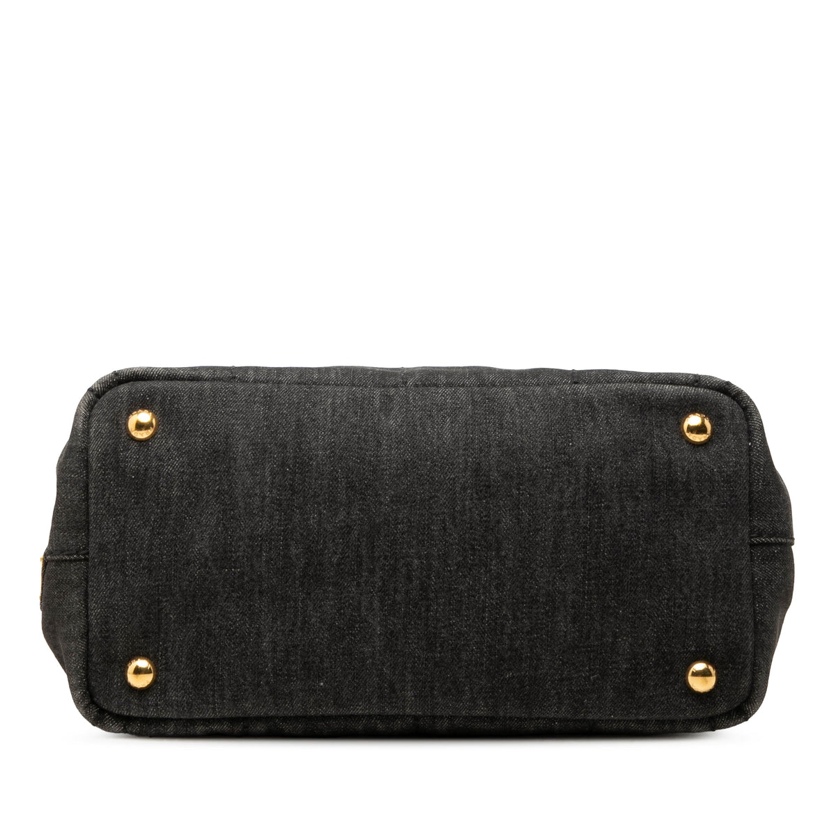 Prada Small Denim Canapa Logo Tote — Gray