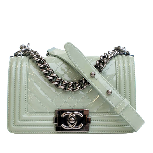 Chanel Small Quilted Patent Boy Flap