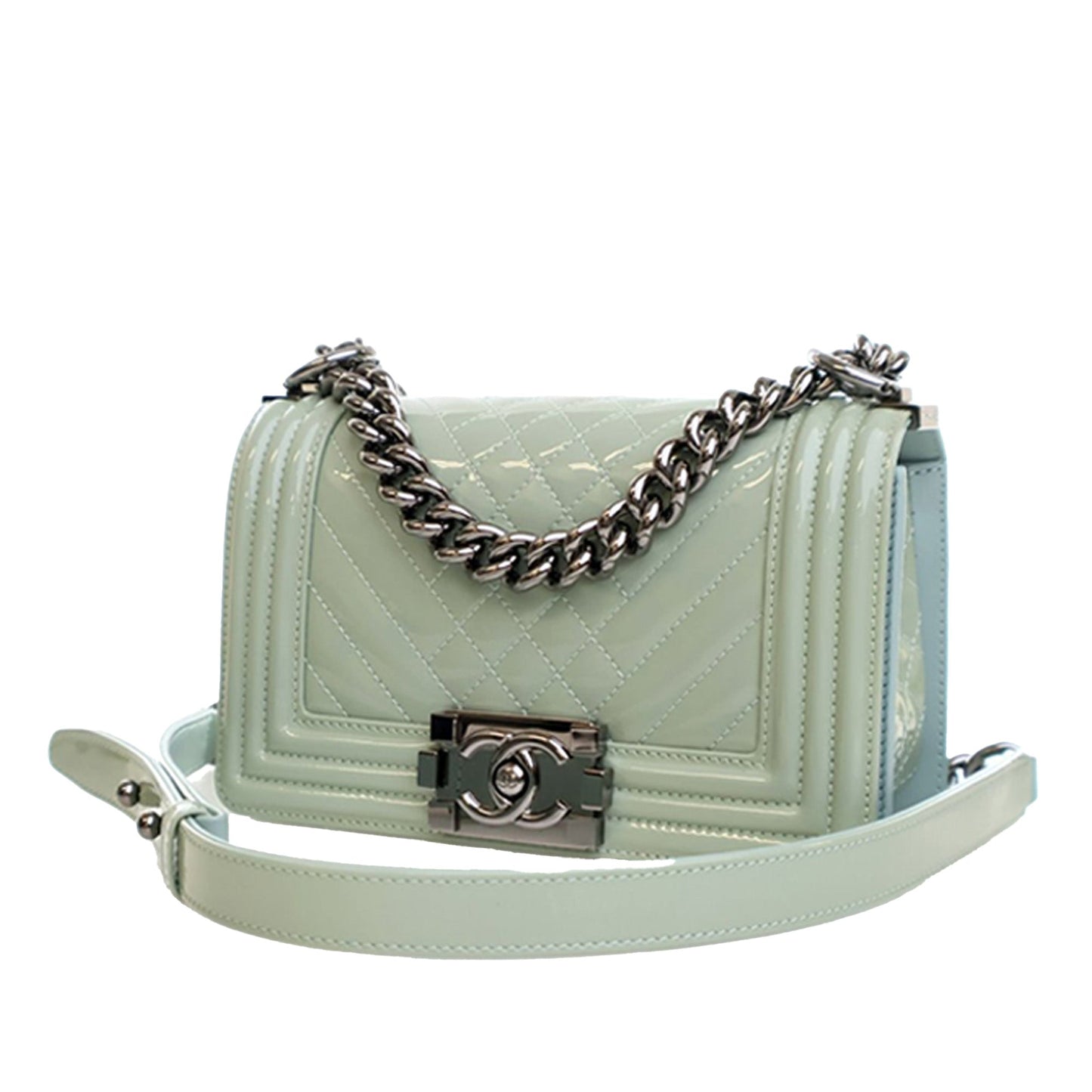 Chanel Small Quilted Patent Boy Flap