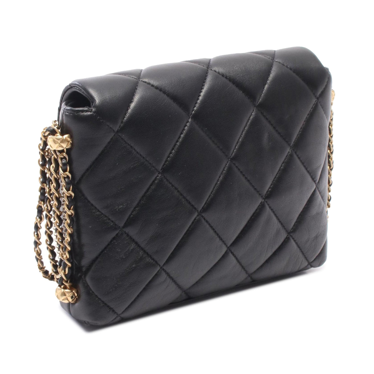 Chanel Mini Quilted Lambskin Crush on Chains Flap — Black