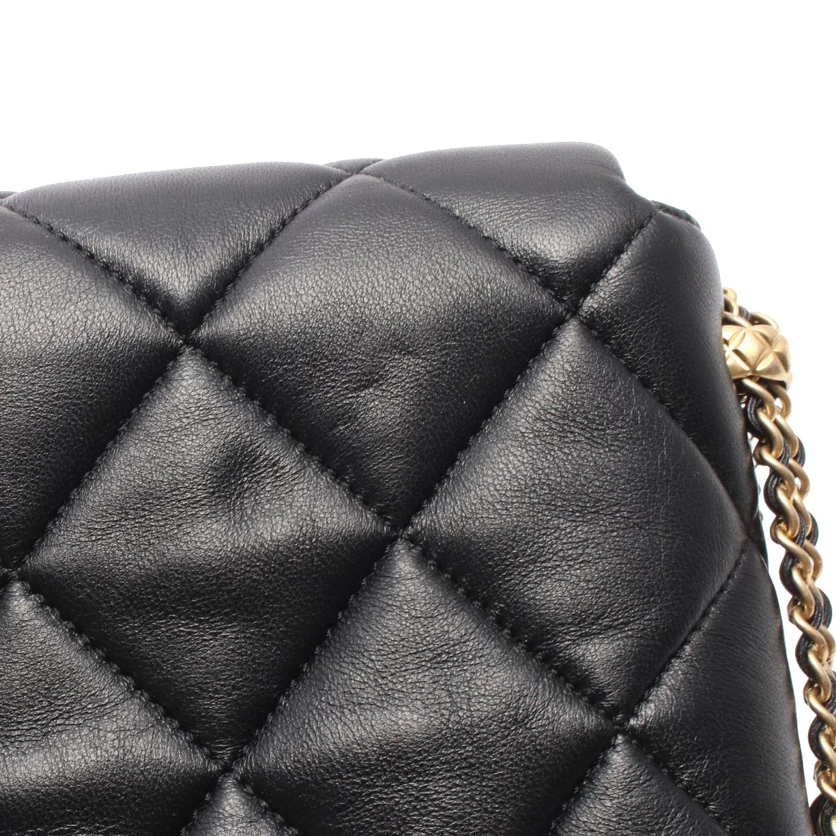 Chanel Mini Quilted Lambskin Crush on Chains Flap — Black