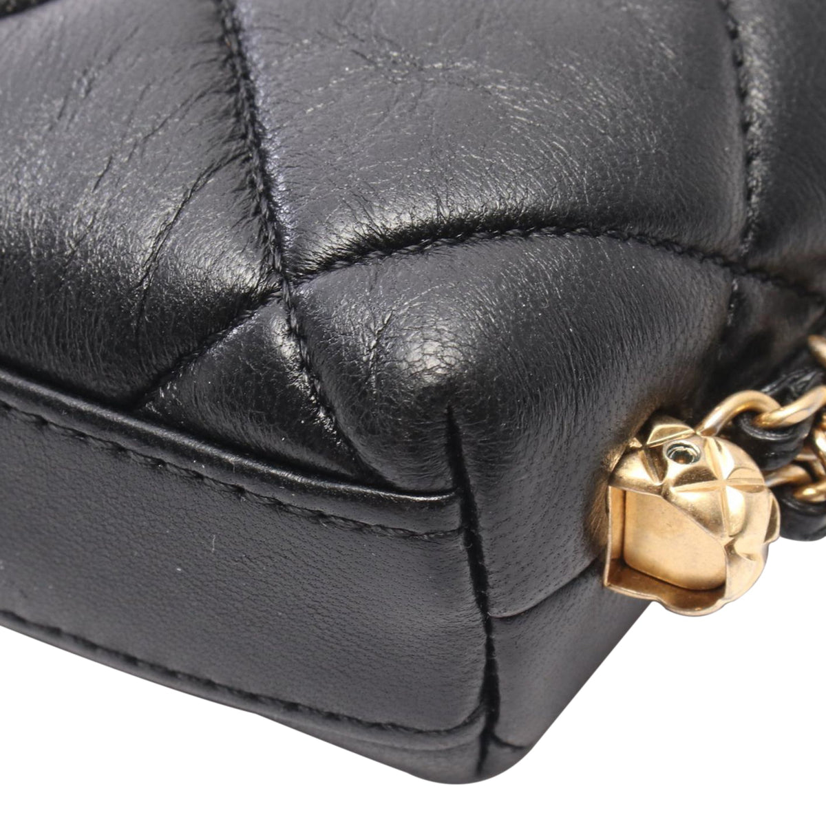 Chanel Mini Quilted Lambskin Crush on Chains Flap — Black