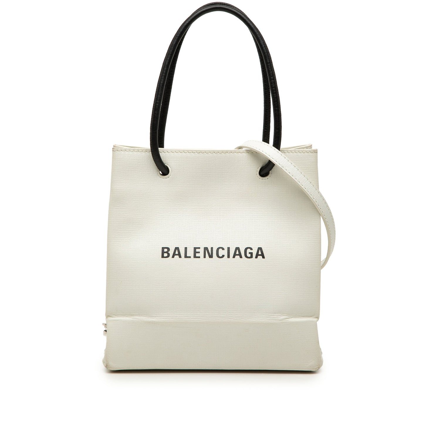 Balenciaga Leather Logo Shopping Tote XXS