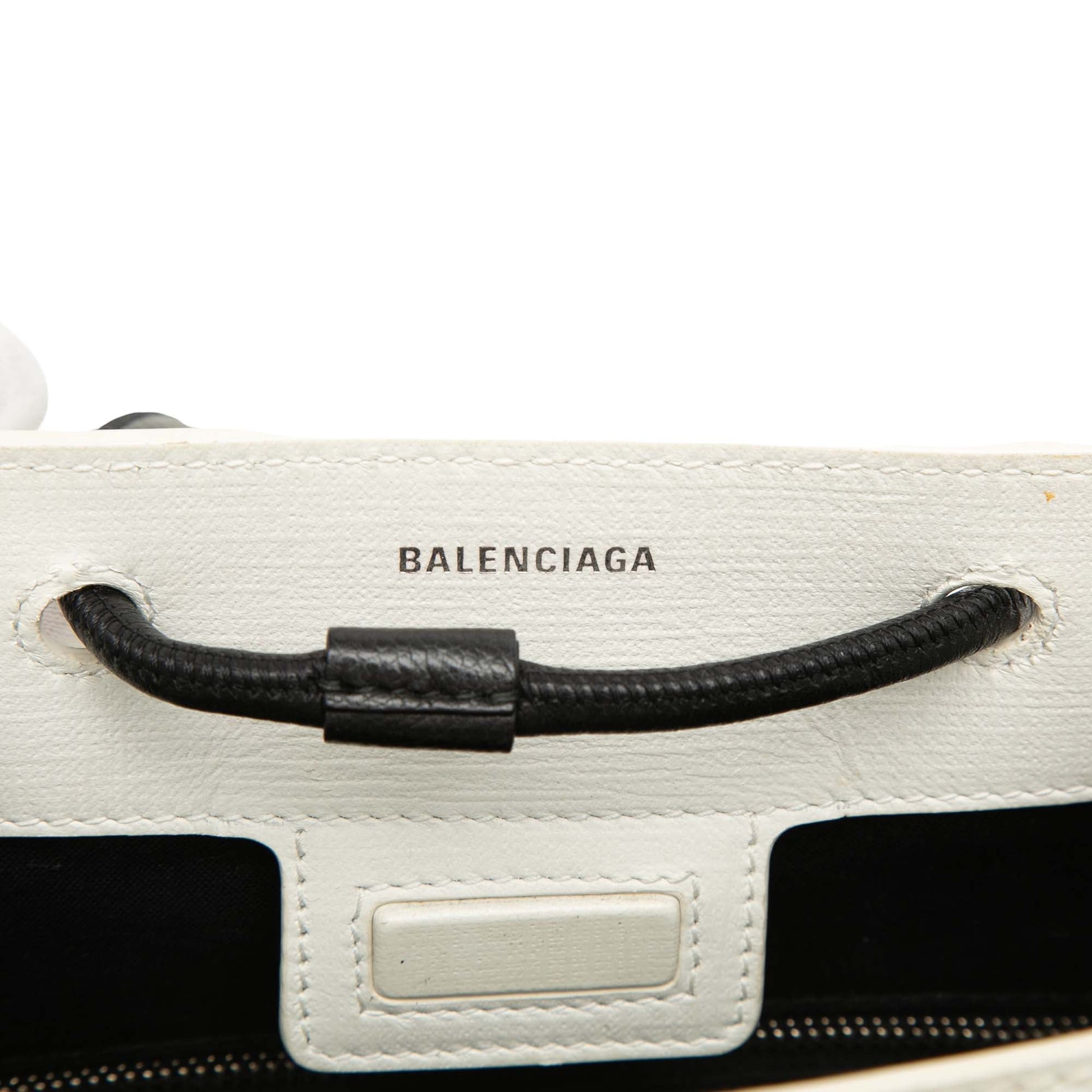 Balenciaga Leather Logo Shopping Tote XXS