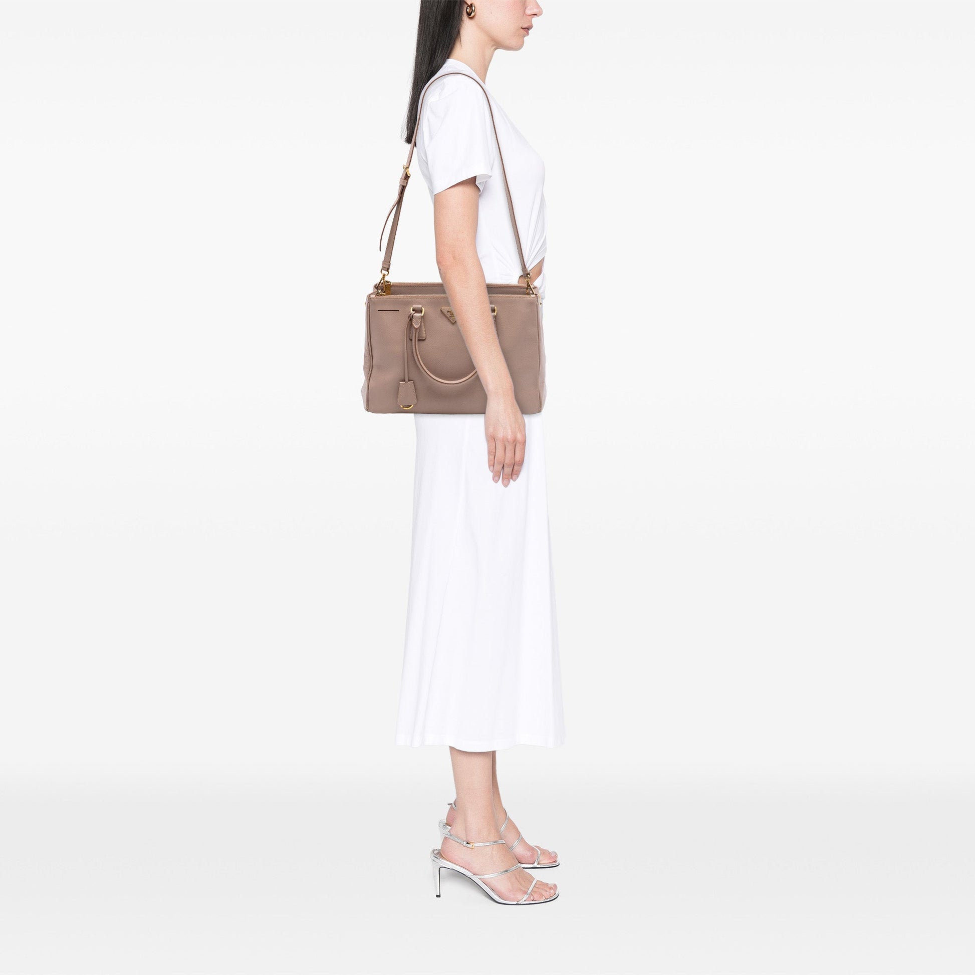 Prada Medium Saffiano Lux Galleria Double Zip Tote