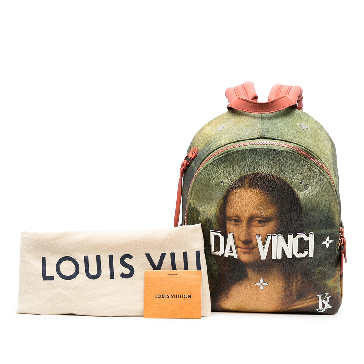 Louis Vuitton Jeff Koons Masters Collection Da Vinci Palm Springs Backpack — Brown