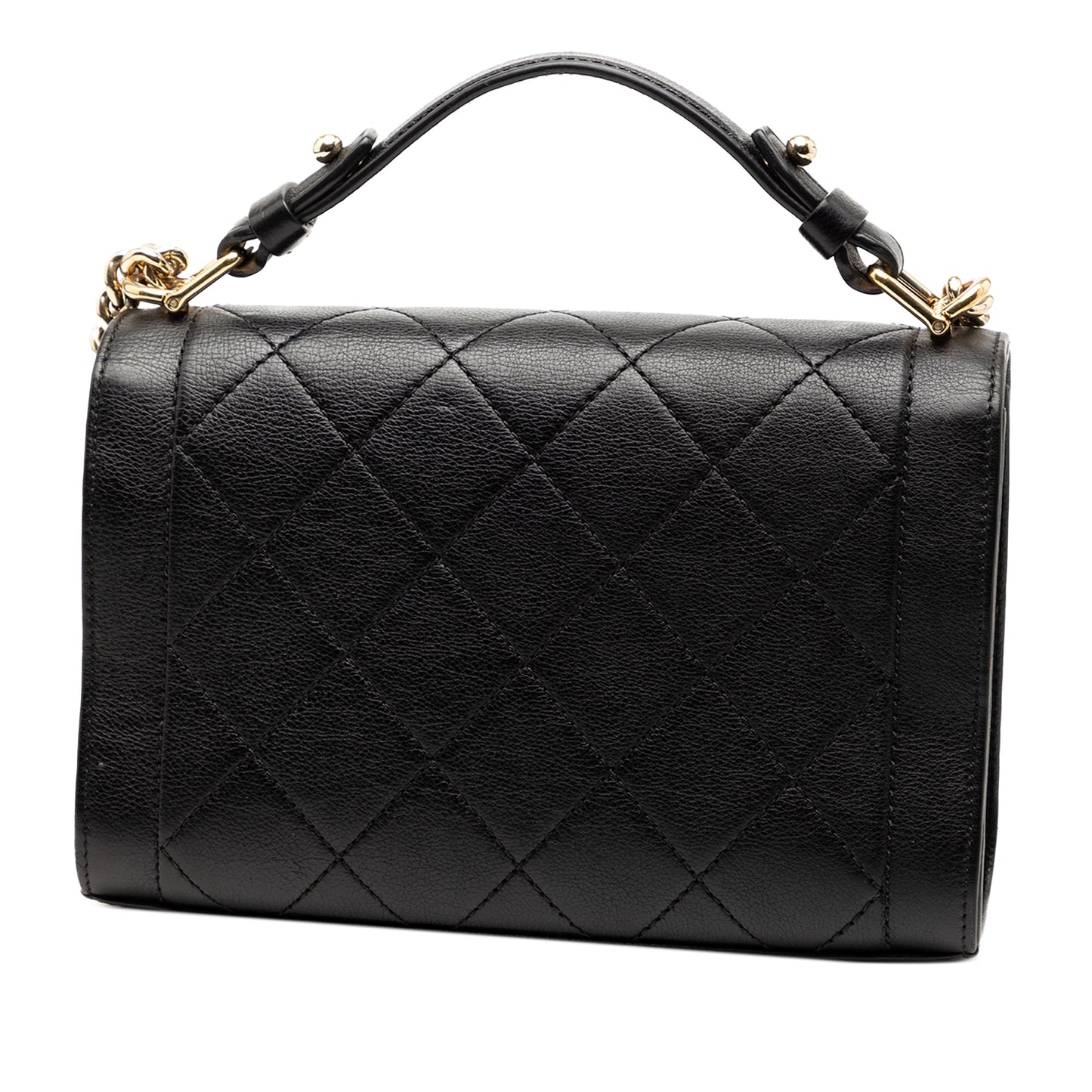 Chanel Small Quilted Grained Calfskin Label Click Flap